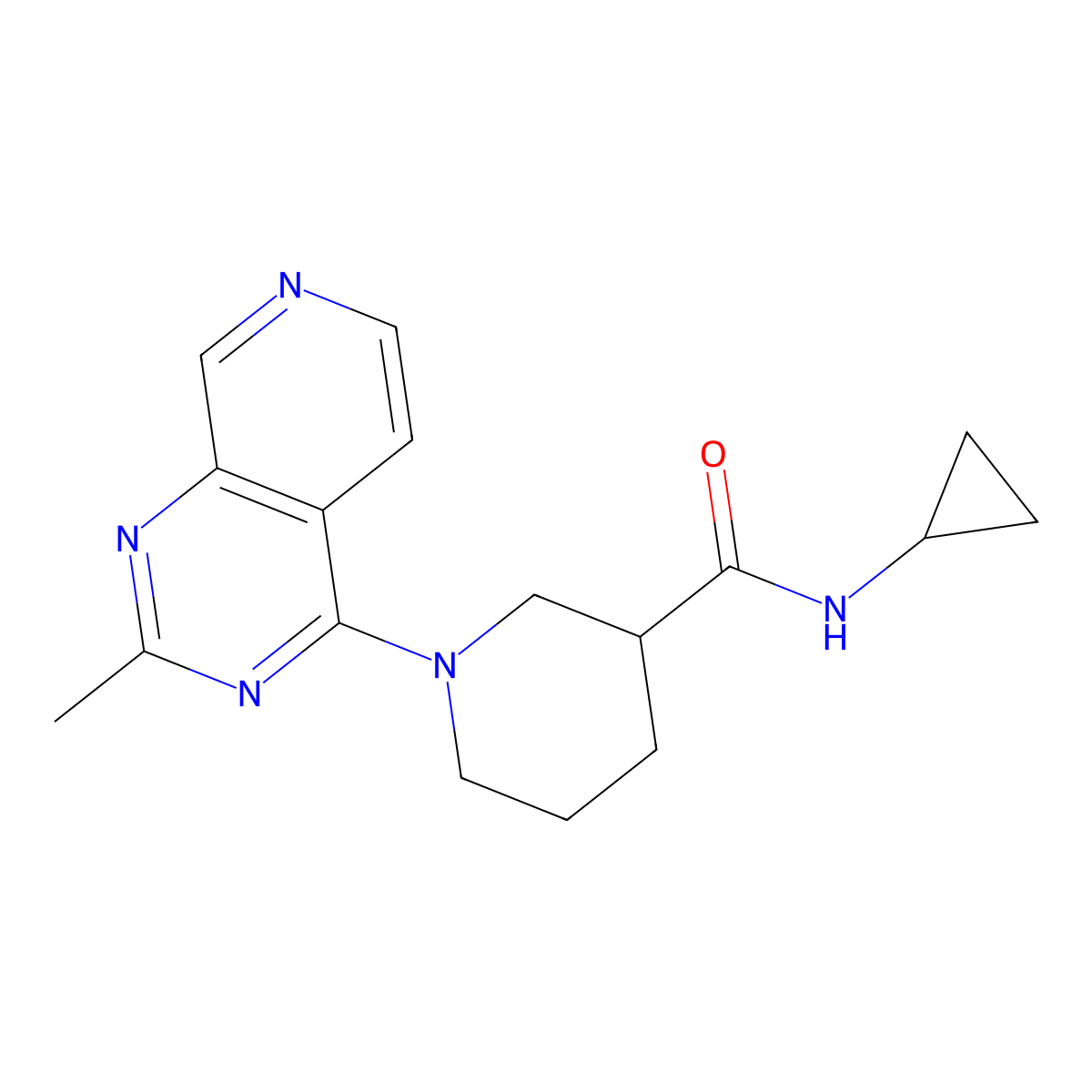 N-cyclopropyl-1-{2-methylpyrido[3,4-d]pyrimidin-4-yl}piperidine-3-carboxamide molecular structure, CAS 2877652-02-1