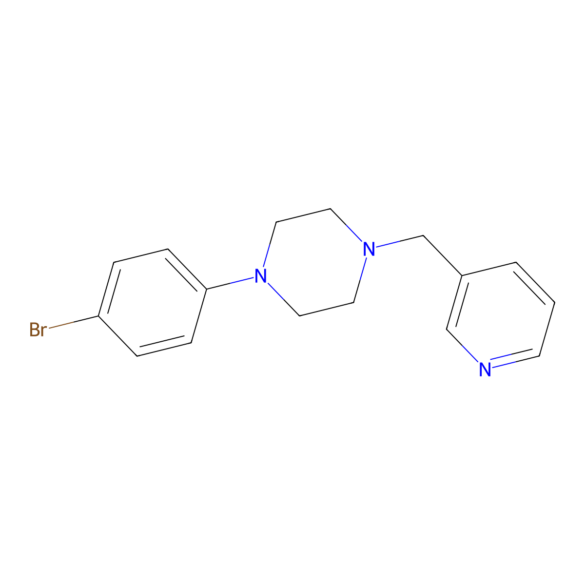 1-(4-Bromophenyl)-4-[(pyridin-3-yl)methyl]piperazine molecular structure, CAS 2877652-04-3