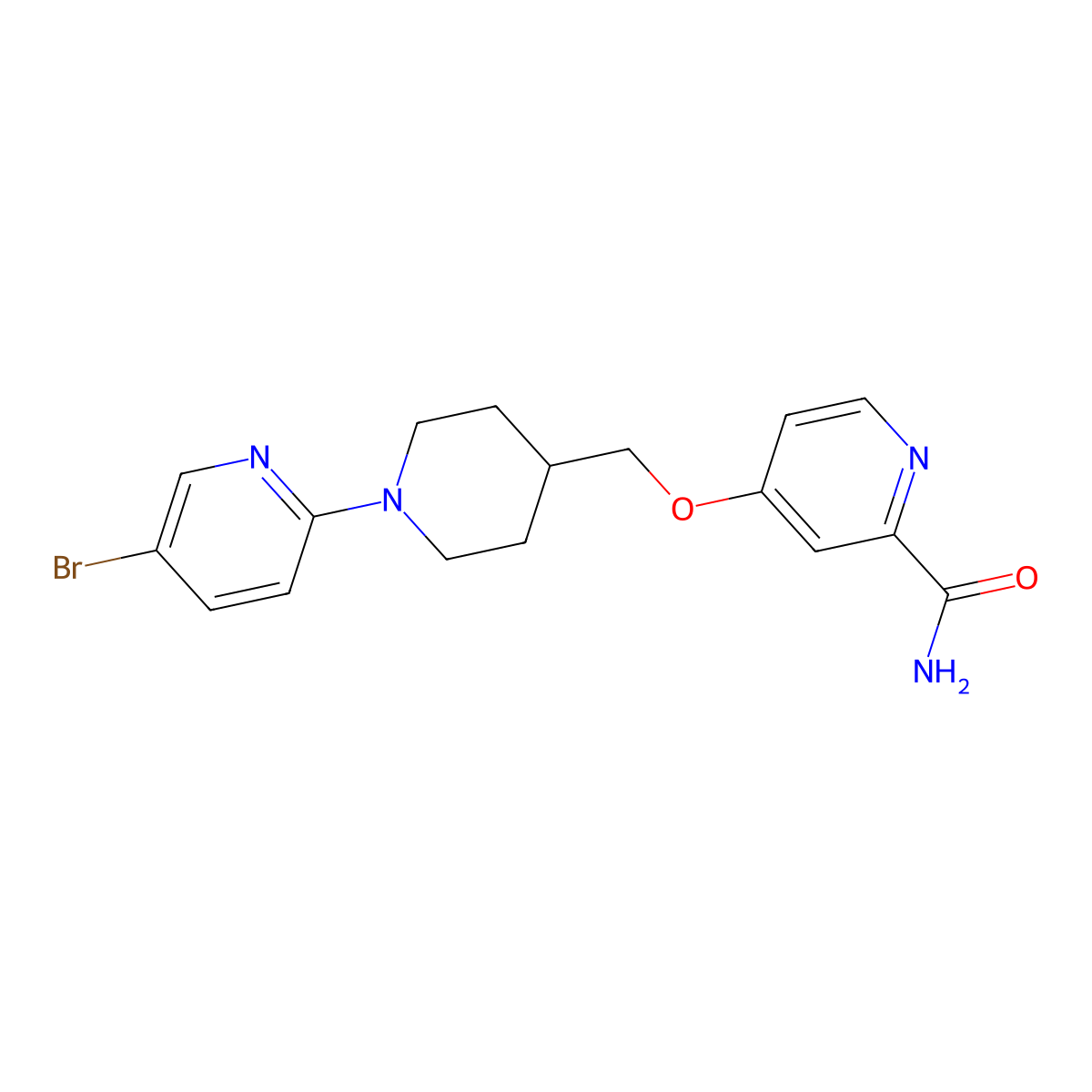 4-{[1-(5-Bromopyridin-2-yl)piperidin-4-yl]methoxy}pyridine-2-carboxamide molecular structure, CAS 2877652-26-9