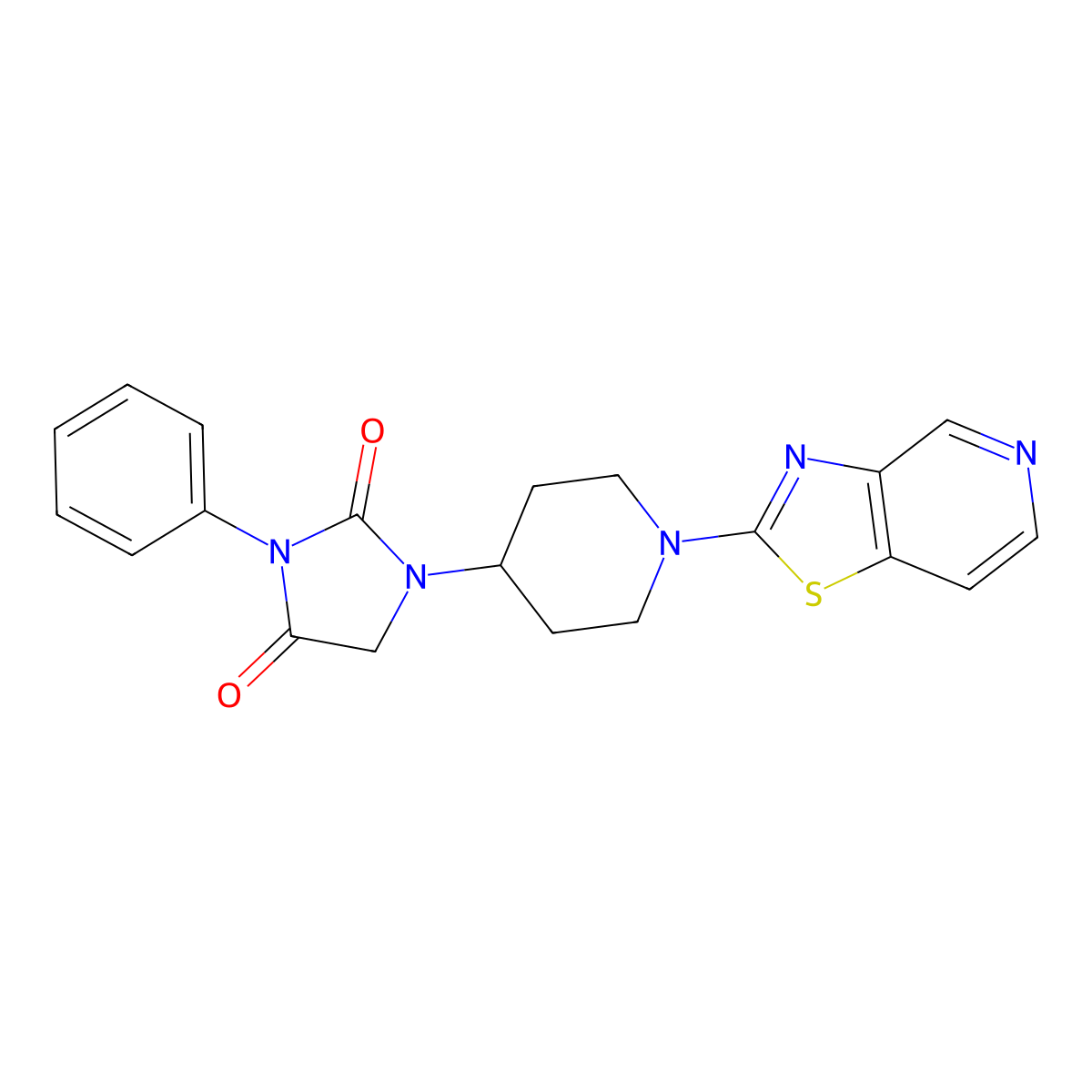 3-Phenyl-1-(1-{[1,3]thiazolo[4,5-c]pyridin-2-yl}piperidin-4-yl)imidazolidine-2,4-dione molecular structure, CAS 2877652-31-6