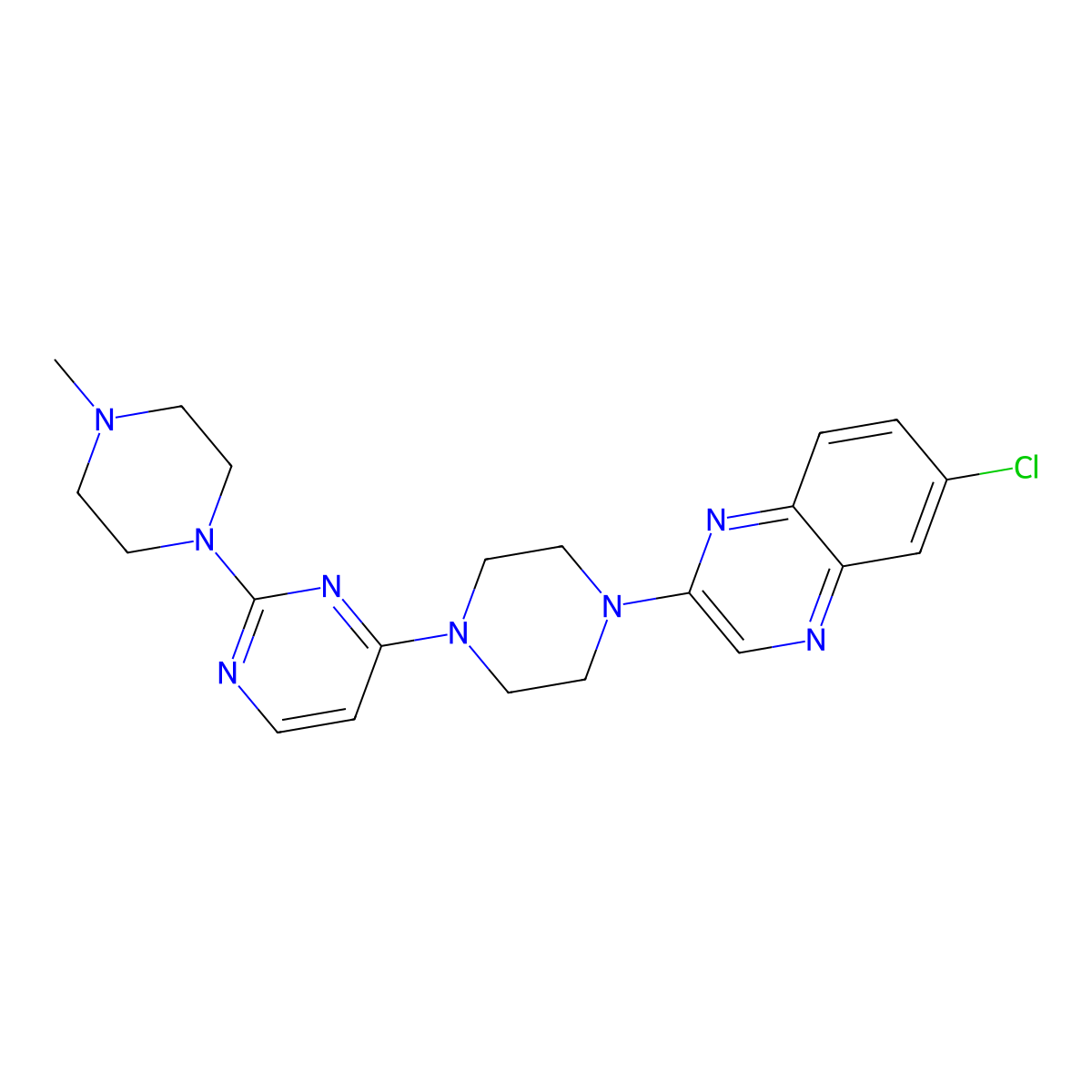 6-Chloro-2-{4-[2-(4-methylpiperazin-1-yl)pyrimidin-4-yl]piperazin-1-yl}quinoxaline molecular structure, CAS 2877652-57-6
