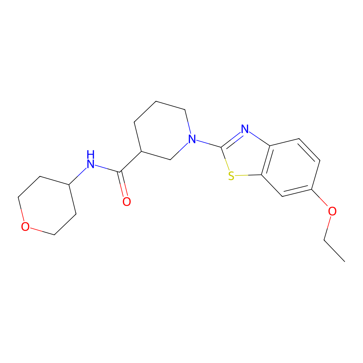 1-(6-ethoxy-1,3-benzothiazol-2-yl)-N-(oxan-4-yl)piperidine-3-carboxamide molecular structure, CAS 2877652-85-0