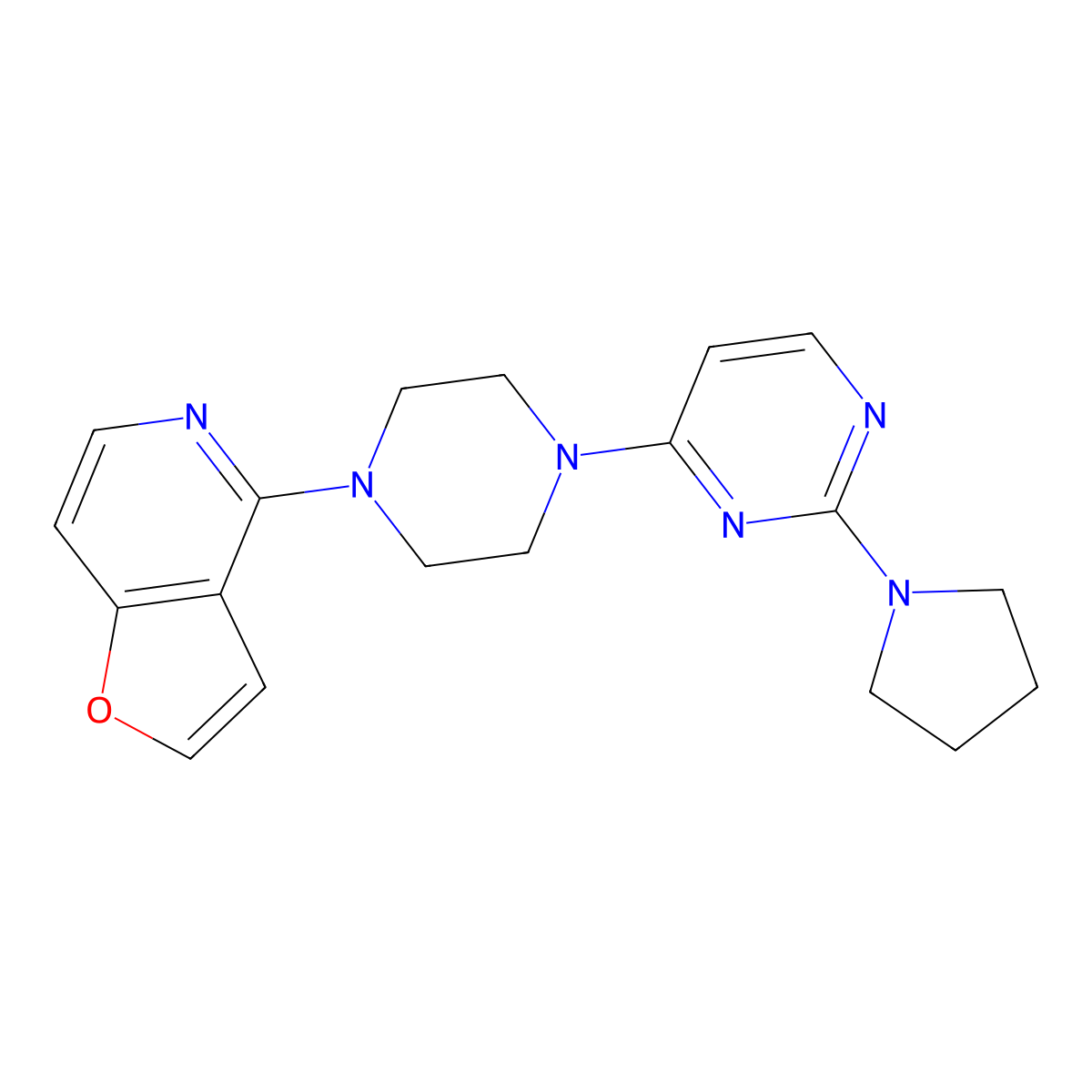 4-(4-{Furo[3,2-c]pyridin-4-yl}piperazin-1-yl)-2-(pyrrolidin-1-yl)pyrimidine molecular structure, CAS 2877653-16-0