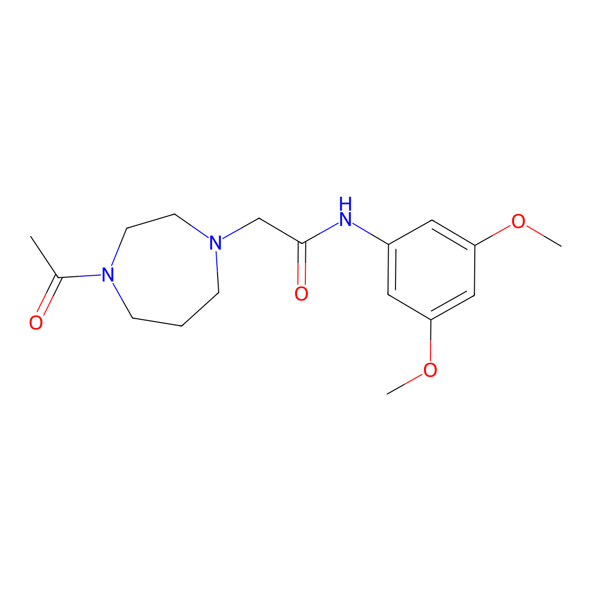 2-(4-acetyl-1,4-diazepan-1-yl)-N-(3,5-dimethoxyphenyl)acetamide molecular structure, CAS 2877653-21-7