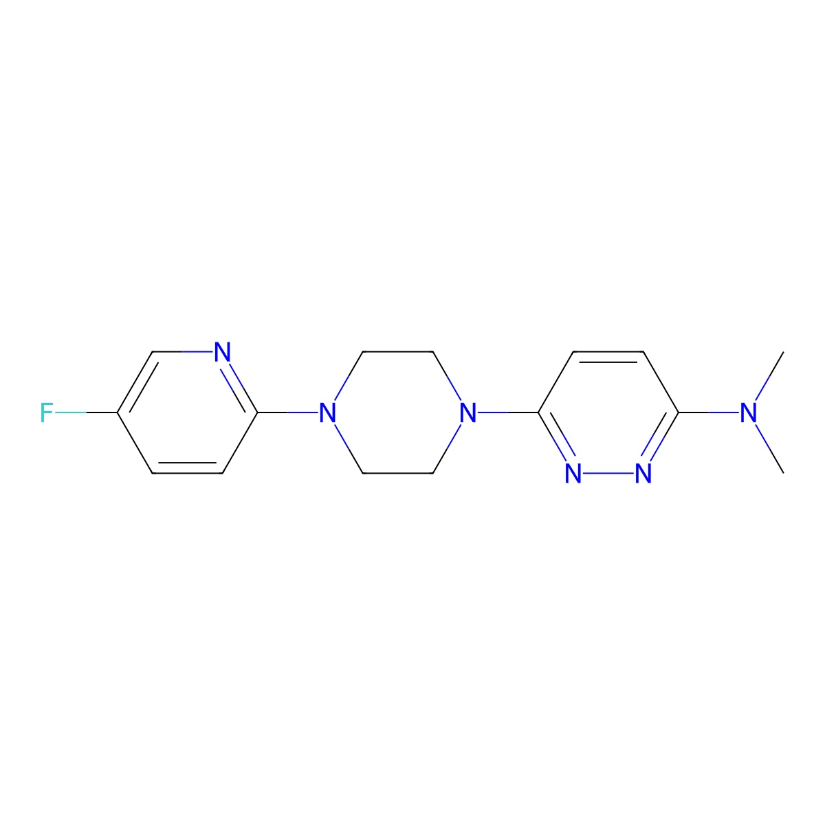 6-[4-(5-fluoropyridin-2-yl)piperazin-1-yl]-N,N-dimethylpyridazin-3-amine molecular structure, CAS 2877653-41-1