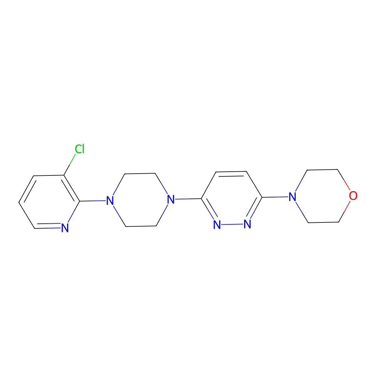 4-{6-[4-(3-Chloropyridin-2-yl)piperazin-1-yl]pyridazin-3-yl}morpholine molecular structure, CAS 2877653-43-3