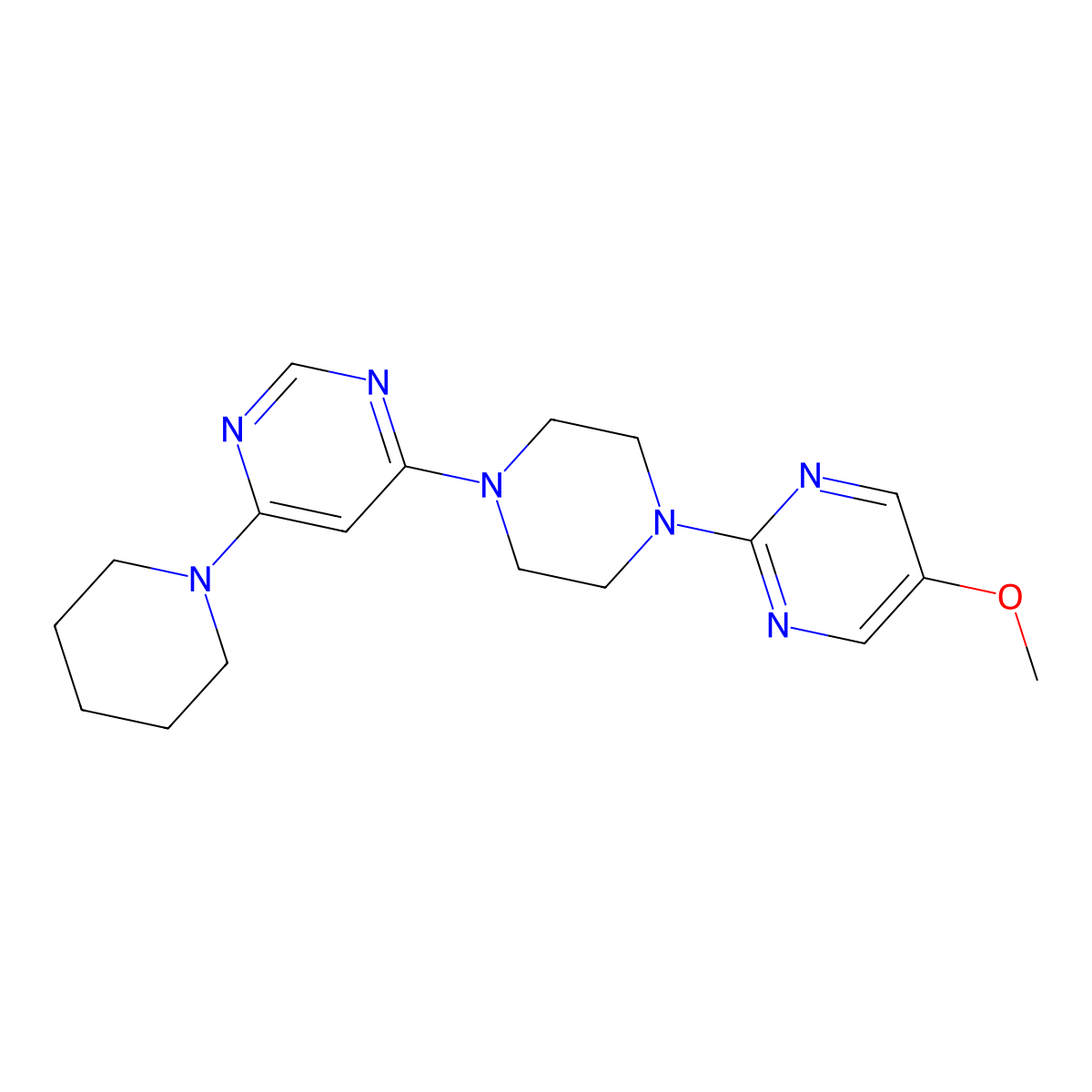 4-[4-(5-Methoxypyrimidin-2-yl)piperazin-1-yl]-6-(piperidin-1-yl)pyrimidine molecular structure, CAS 2877653-51-3
