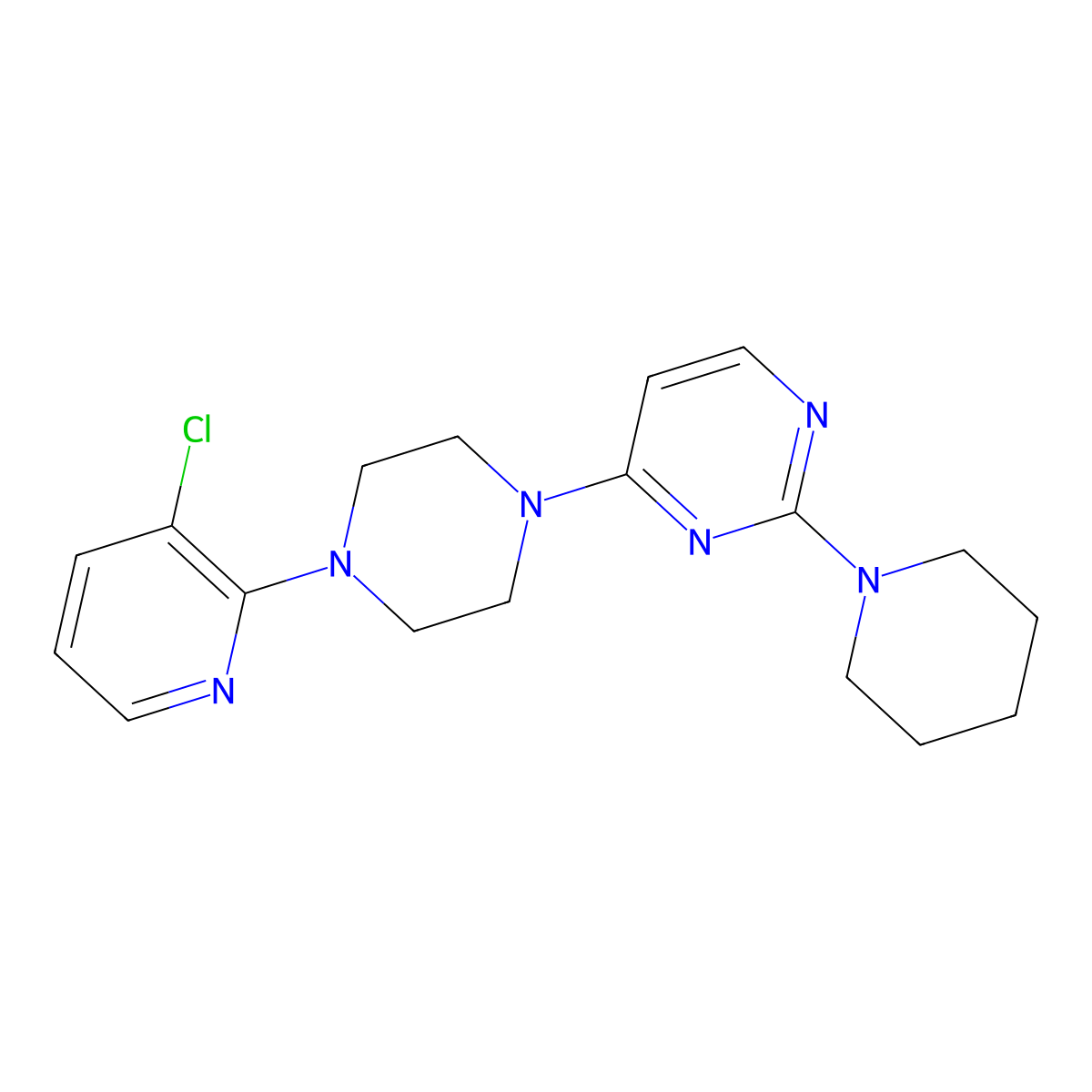 4-[4-(3-Chloropyridin-2-yl)piperazin-1-yl]-2-(piperidin-1-yl)pyrimidine molecular structure, CAS 2877653-56-8
