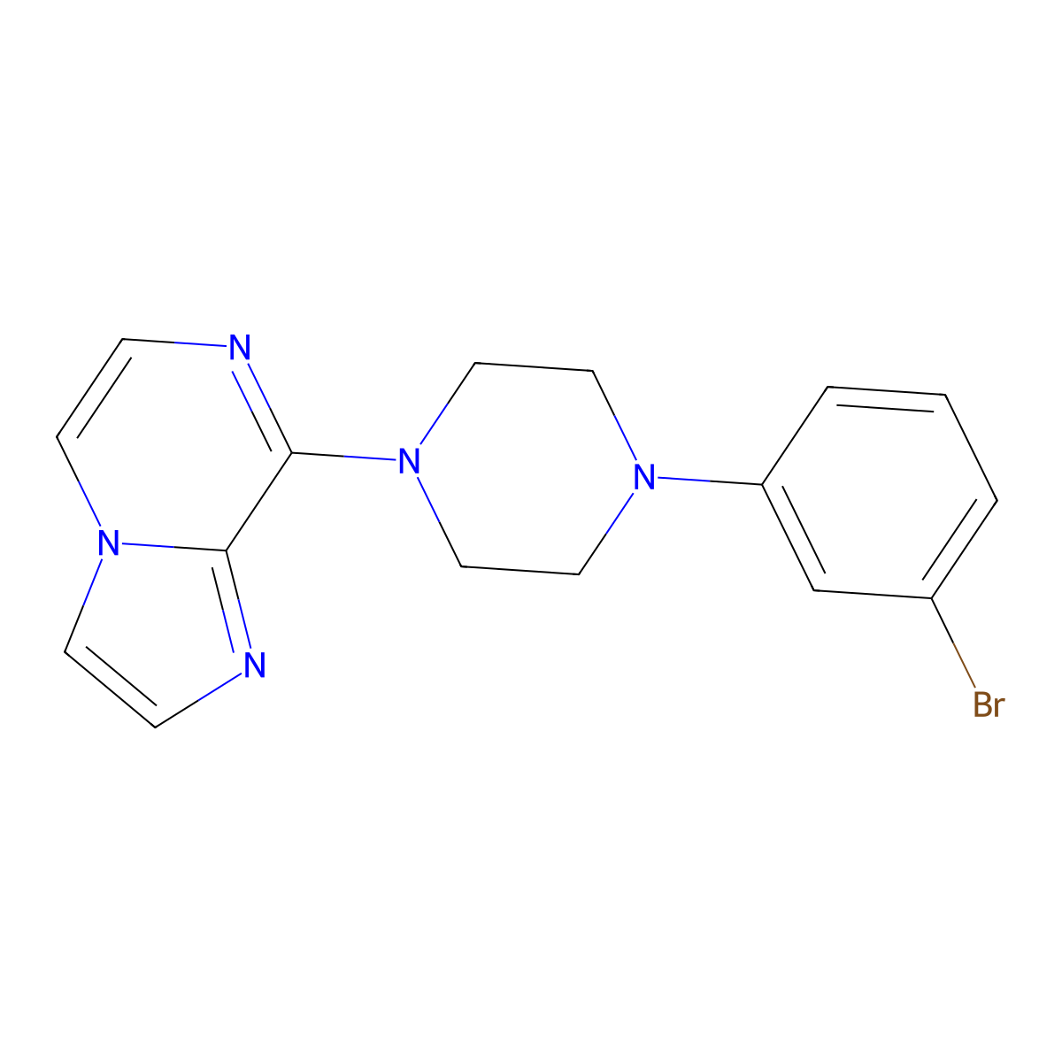 1-(3-Bromophenyl)-4-{imidazo[1,2-a]pyrazin-8-yl}piperazine molecular structure, CAS 2877653-63-7