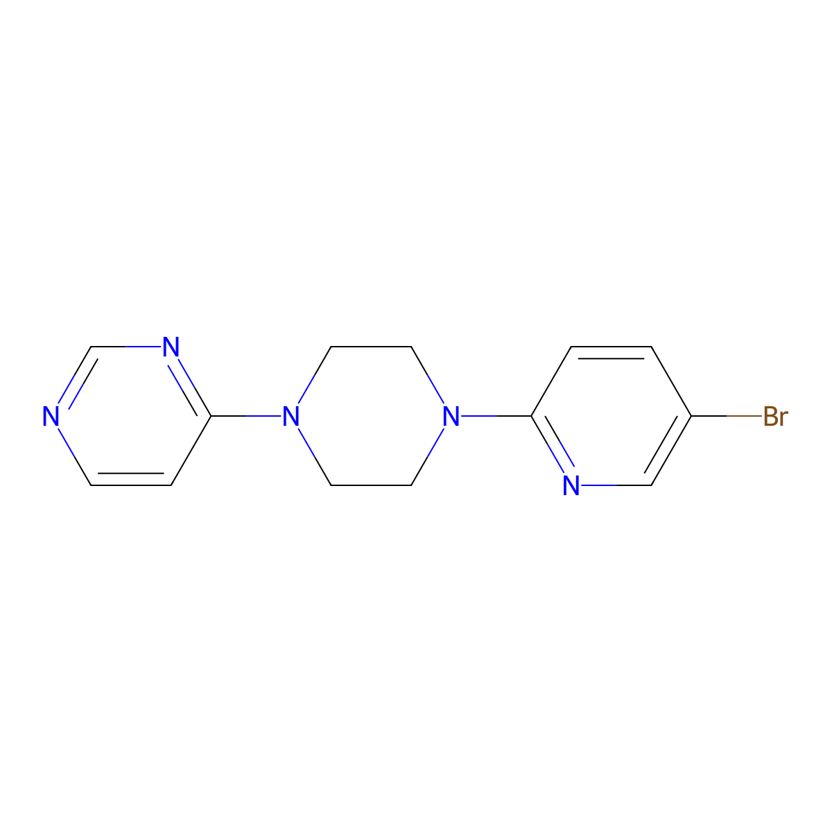4-[4-(5-Bromopyridin-2-yl)piperazin-1-yl]pyrimidine molecular structure, CAS 2877653-90-0