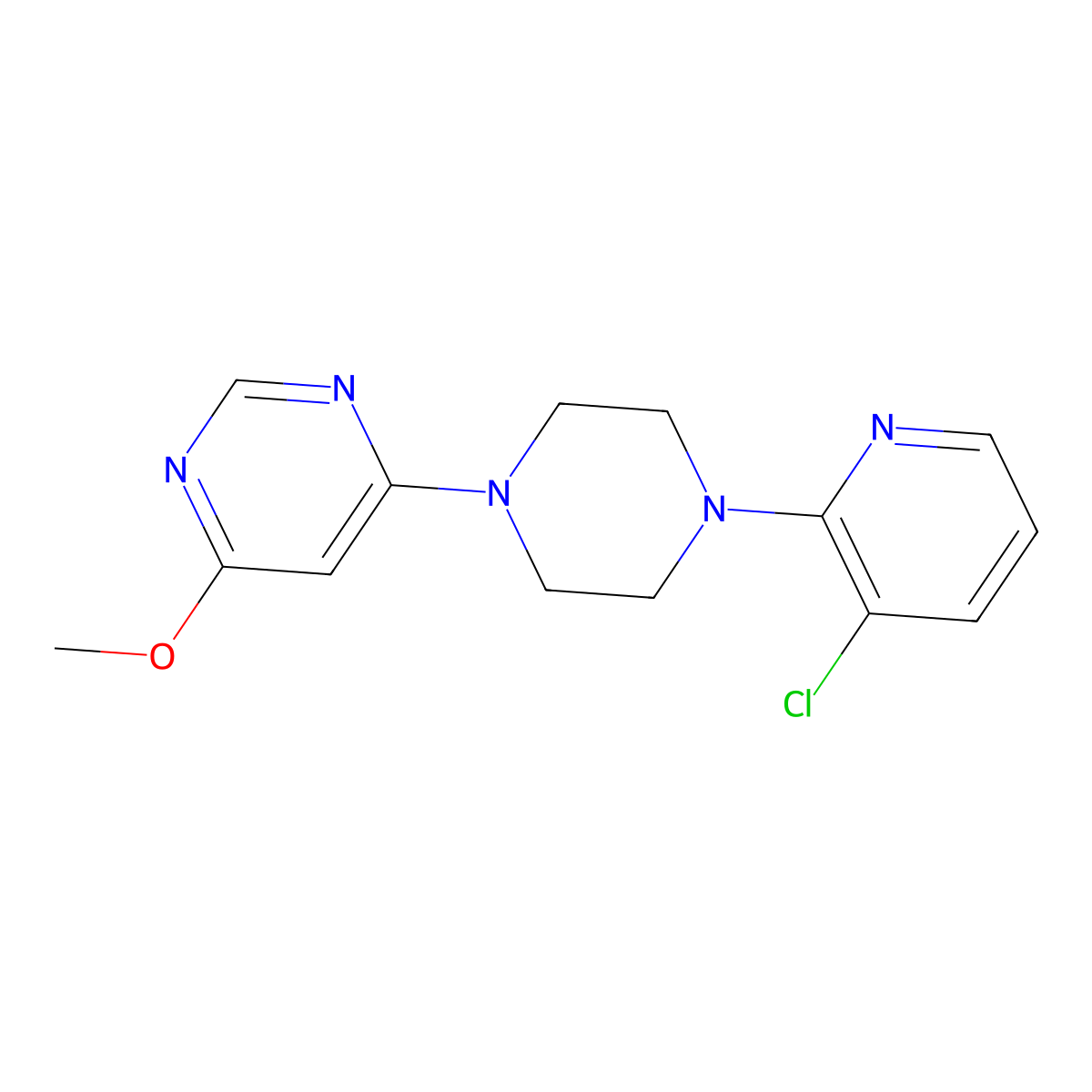 4-[4-(3-Chloropyridin-2-yl)piperazin-1-yl]-6-methoxypyrimidine molecular structure, CAS 2877654-00-5