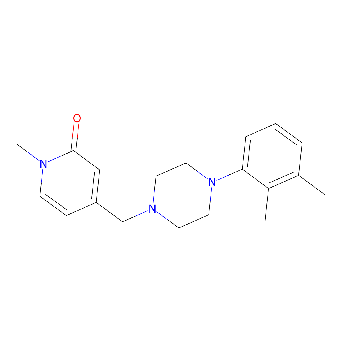 4-{[4-(2,3-Dimethylphenyl)piperazin-1-yl]methyl}-1-methyl-1,2-dihydropyridin-2-one molecular structure, CAS 2877654-09-4