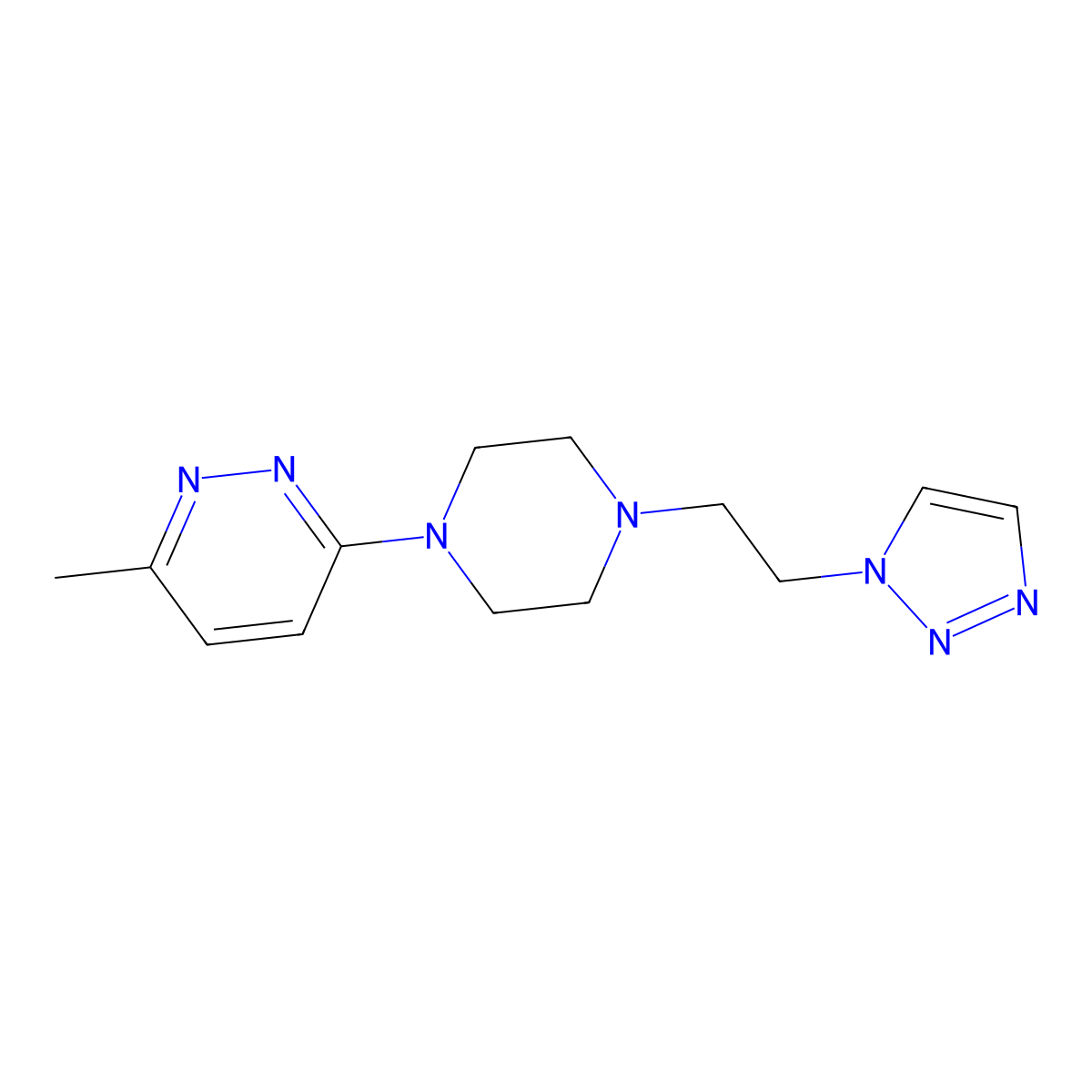 3-methyl-6-{4-[2-(1H-1,2,3-triazol-1-yl)ethyl]piperazin-1-yl}pyridazine molecular structure, CAS 2877654-13-0
