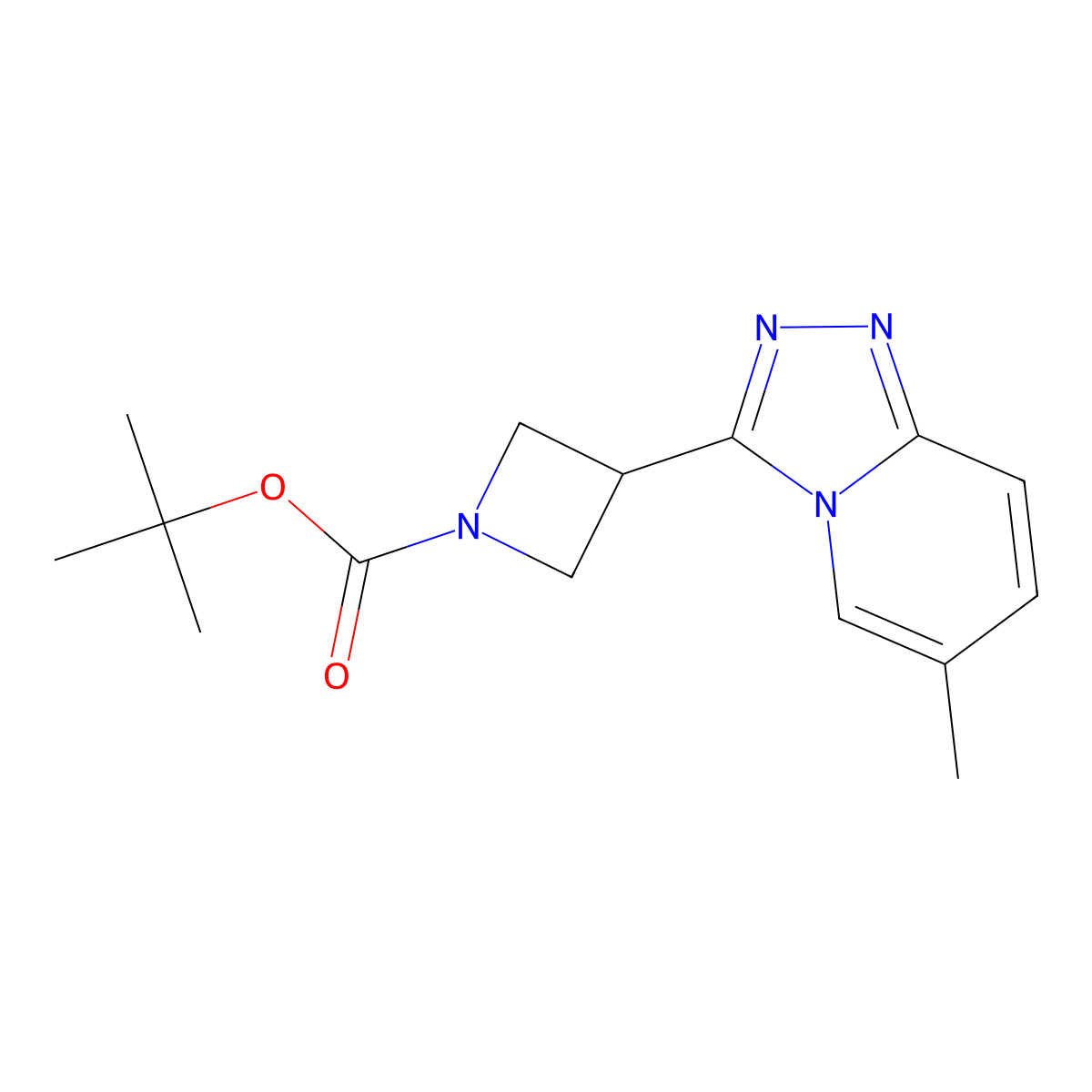 Tert-butyl 3-{6-methyl-[1,2,4]triazolo[4,3-a]pyridin-3-yl}azetidine-1-carboxylate molecular structure, CAS 2877654-44-7