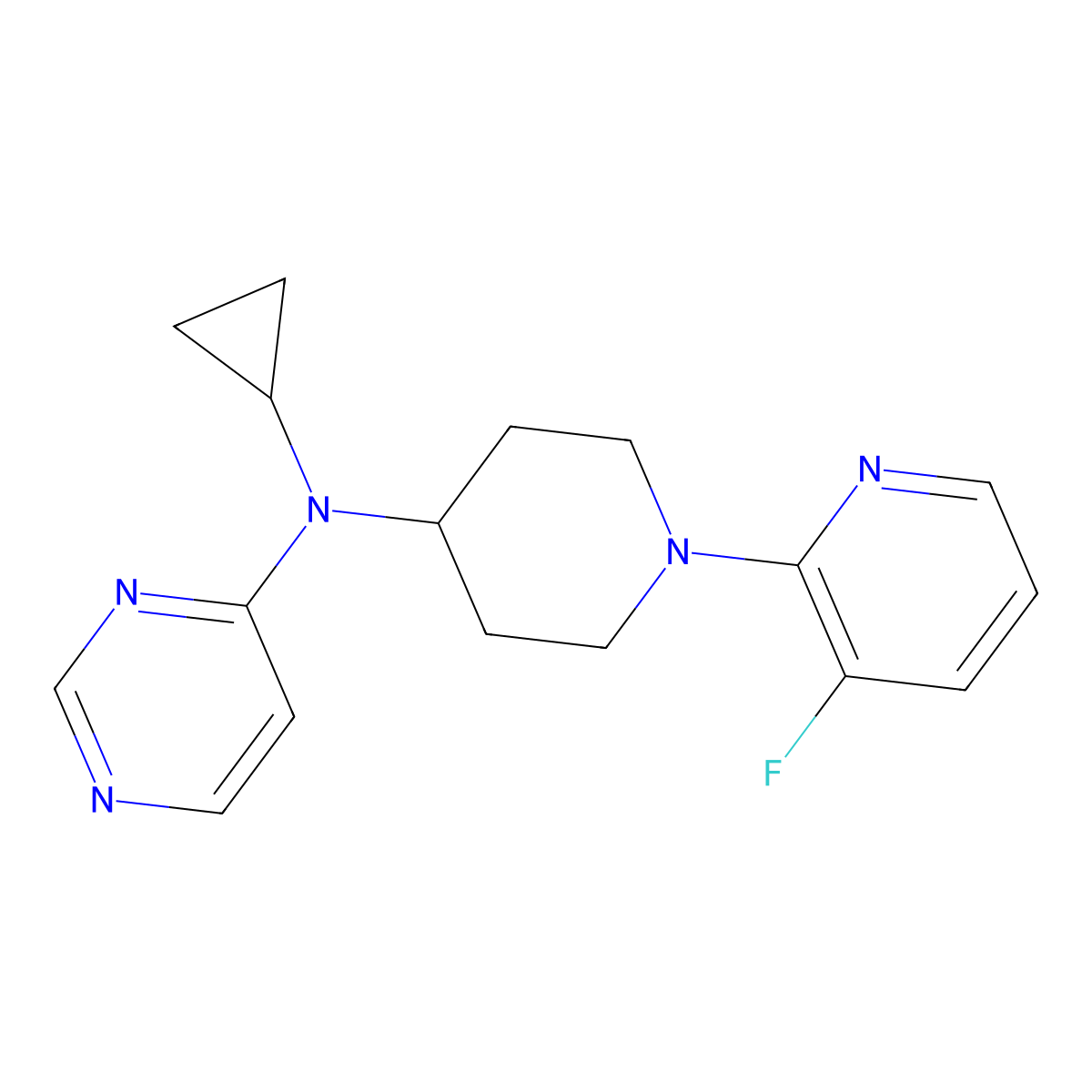N-cyclopropyl-N-[1-(3-fluoropyridin-2-yl)piperidin-4-yl]pyrimidin-4-amine molecular structure, CAS 2877654-53-8