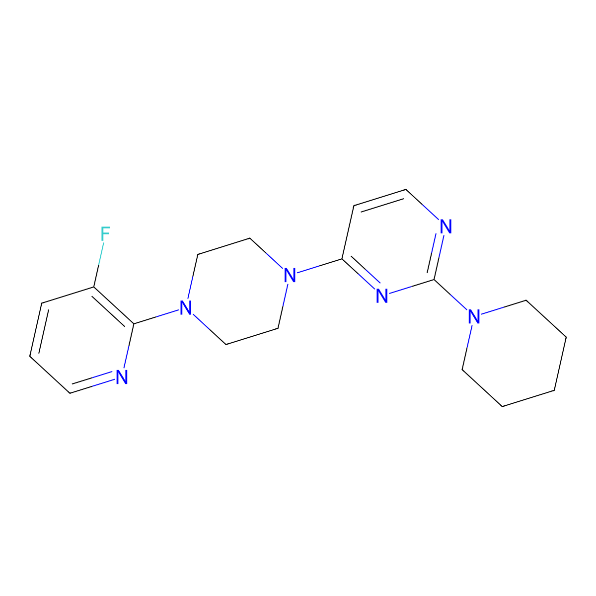 4-[4-(3-Fluoropyridin-2-yl)piperazin-1-yl]-2-(piperidin-1-yl)pyrimidine molecular structure, CAS 2877654-58-3