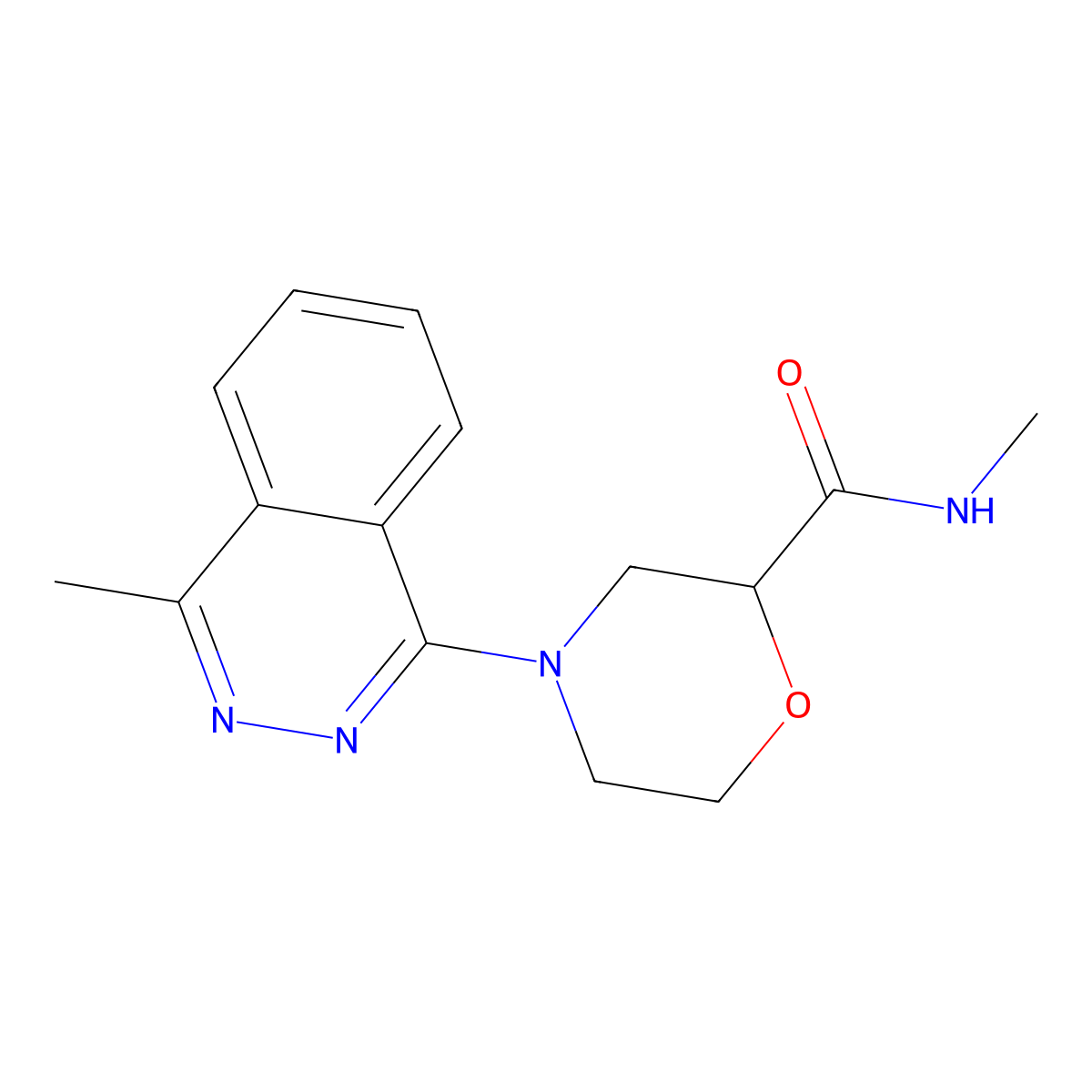 N-methyl-4-(4-methylphthalazin-1-yl)morpholine-2-carboxamide molecular structure, CAS 2877654-60-7