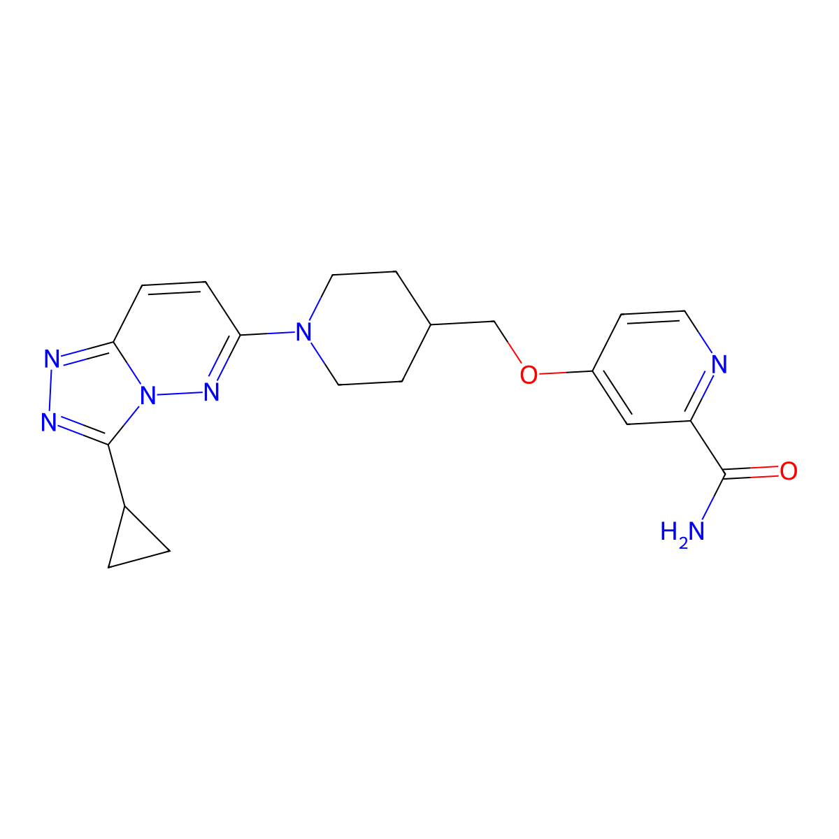 4-[(1-{3-Cyclopropyl-[1,2,4]triazolo[4,3-b]pyridazin-6-yl}piperidin-4-yl)methoxy]pyridine-2-carboxamide molecular structure, CAS 2877654-96-9
