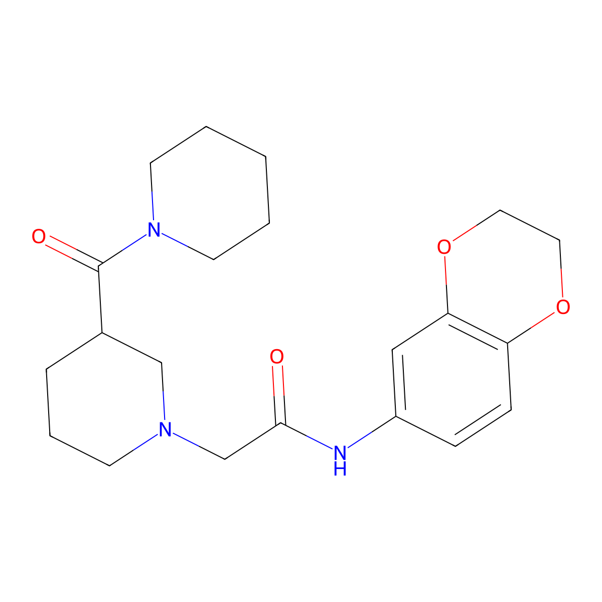 N-(2,3-dihydro-1,4-benzodioxin-6-yl)-2-[3-(piperidine-1-carbonyl)piperidin-1-yl]acetamide molecular structure, CAS 2877655-00-8