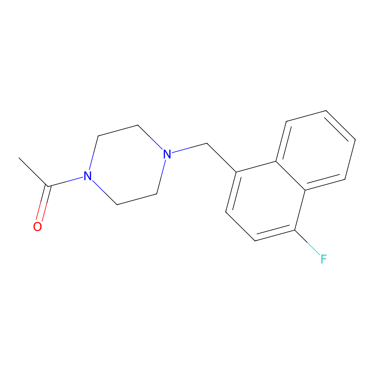 1-{4-[(4-Fluoronaphthalen-1-yl)methyl]piperazin-1-yl}ethan-1-one molecular structure, CAS 2877655-01-9