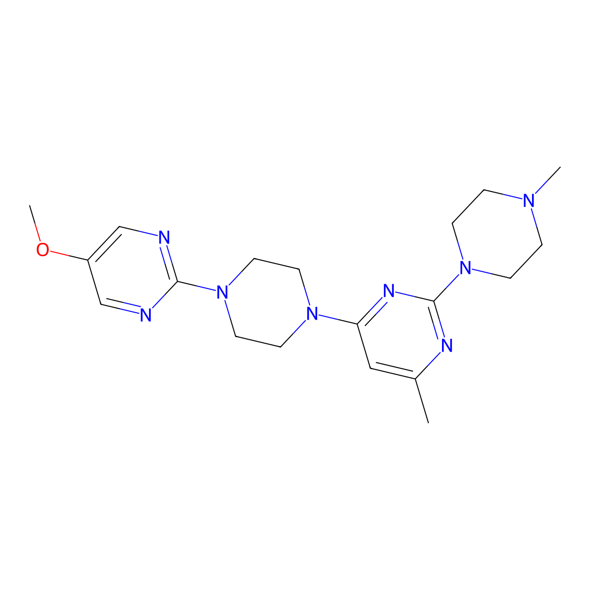 4-[4-(5-Methoxypyrimidin-2-yl)piperazin-1-yl]-6-methyl-2-(4-methylpiperazin-1-yl)pyrimidine molecular structure, CAS 2877655-64-4