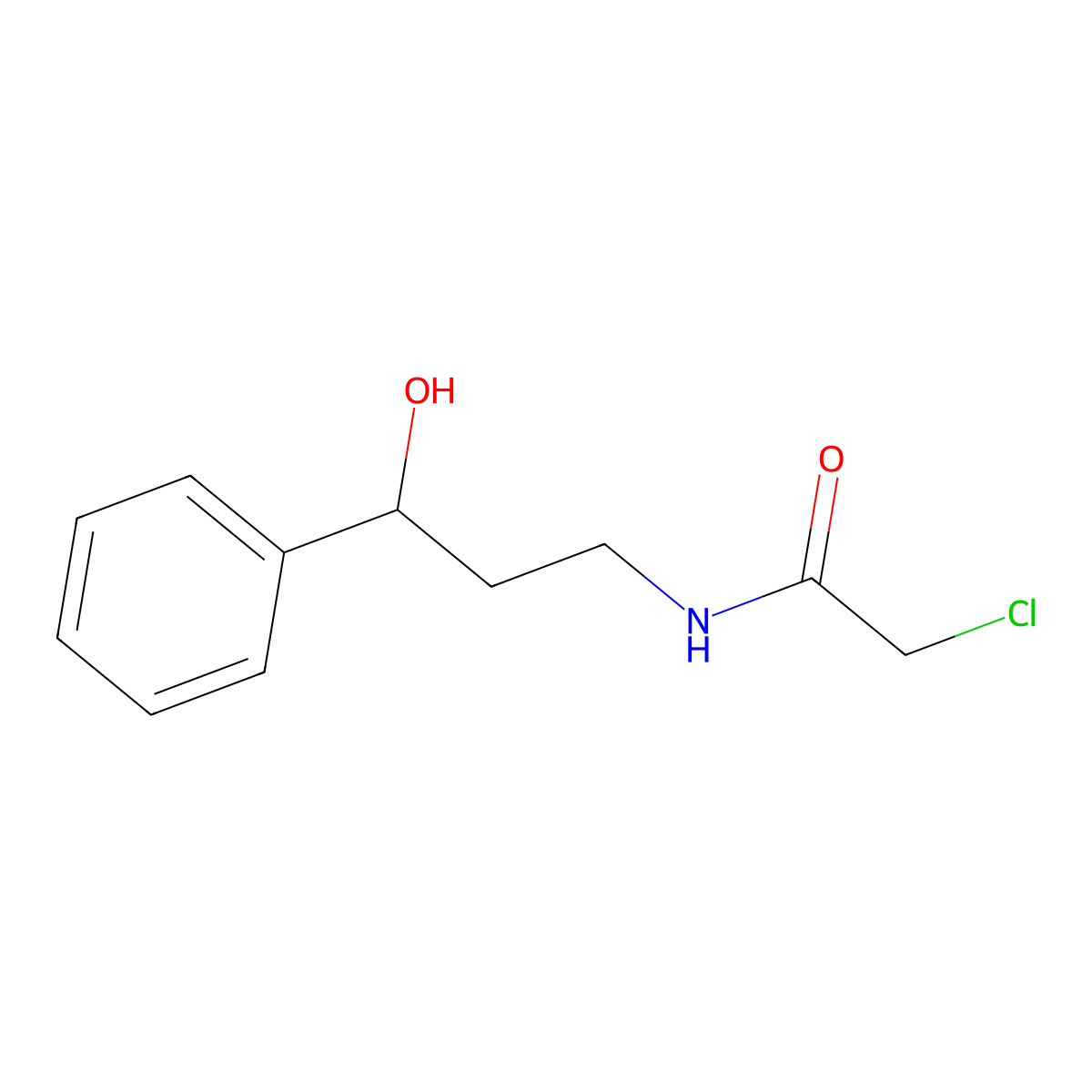 2-chloro-N-(3-hydroxy-3-phenylpropyl)acetamide molecular structure, CAS 2877655-69-9
