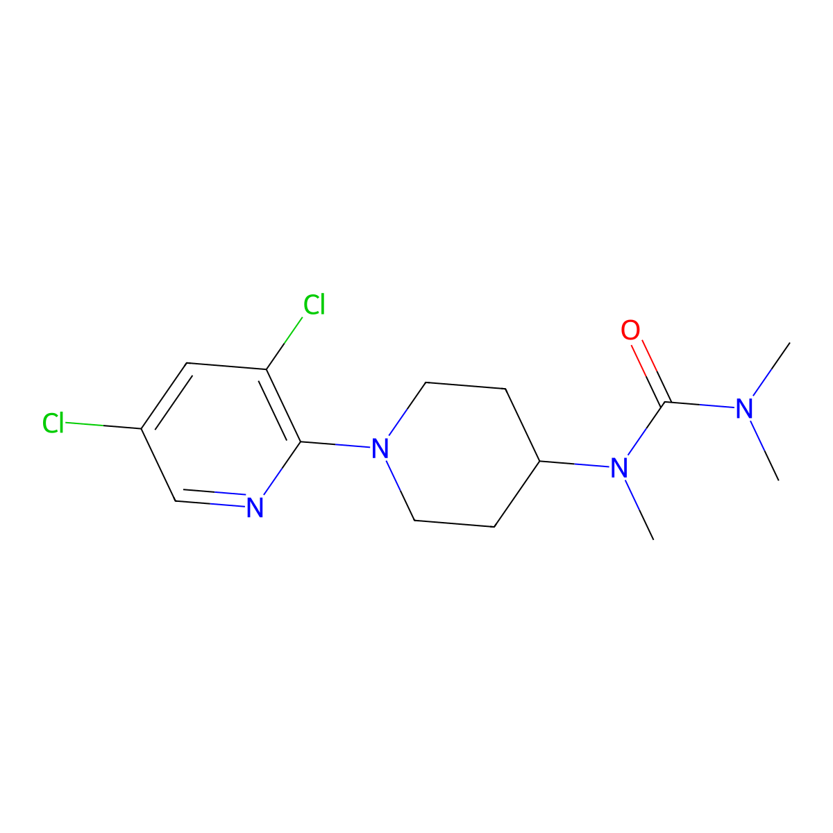 1-[1-(3,5-Dichloropyridin-2-yl)piperidin-4-yl]-1,3,3-trimethylurea molecular structure, CAS 2877655-76-8