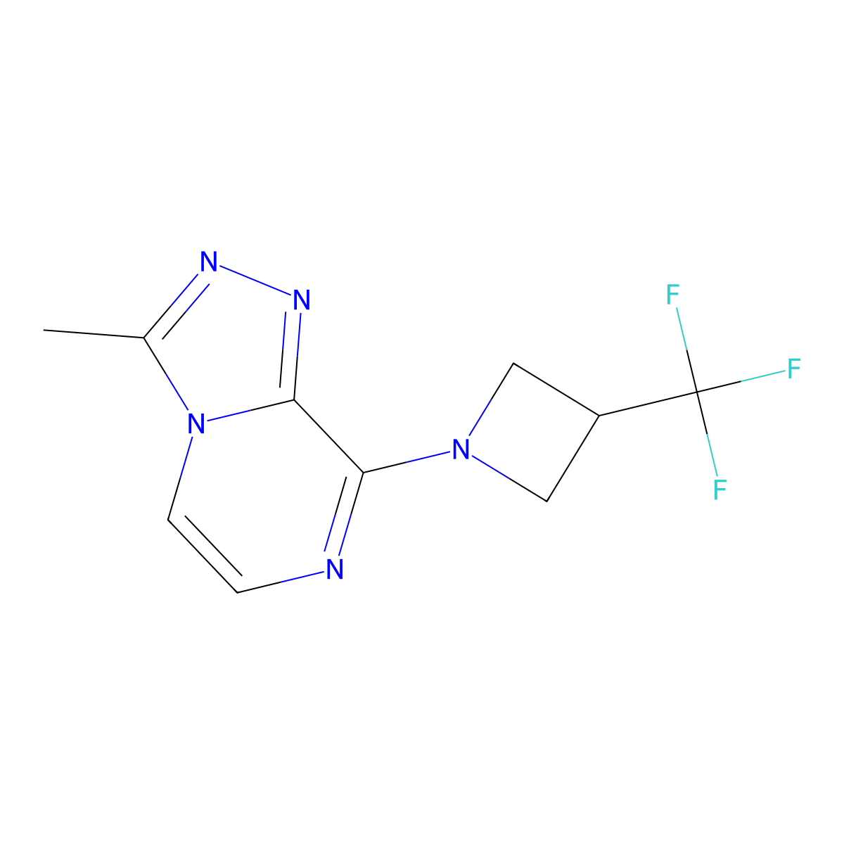 1-{3-Methyl-[1,2,4]triazolo[4,3-a]pyrazin-8-yl}-3-(trifluoromethyl)azetidine molecular structure, CAS 2877655-87-1