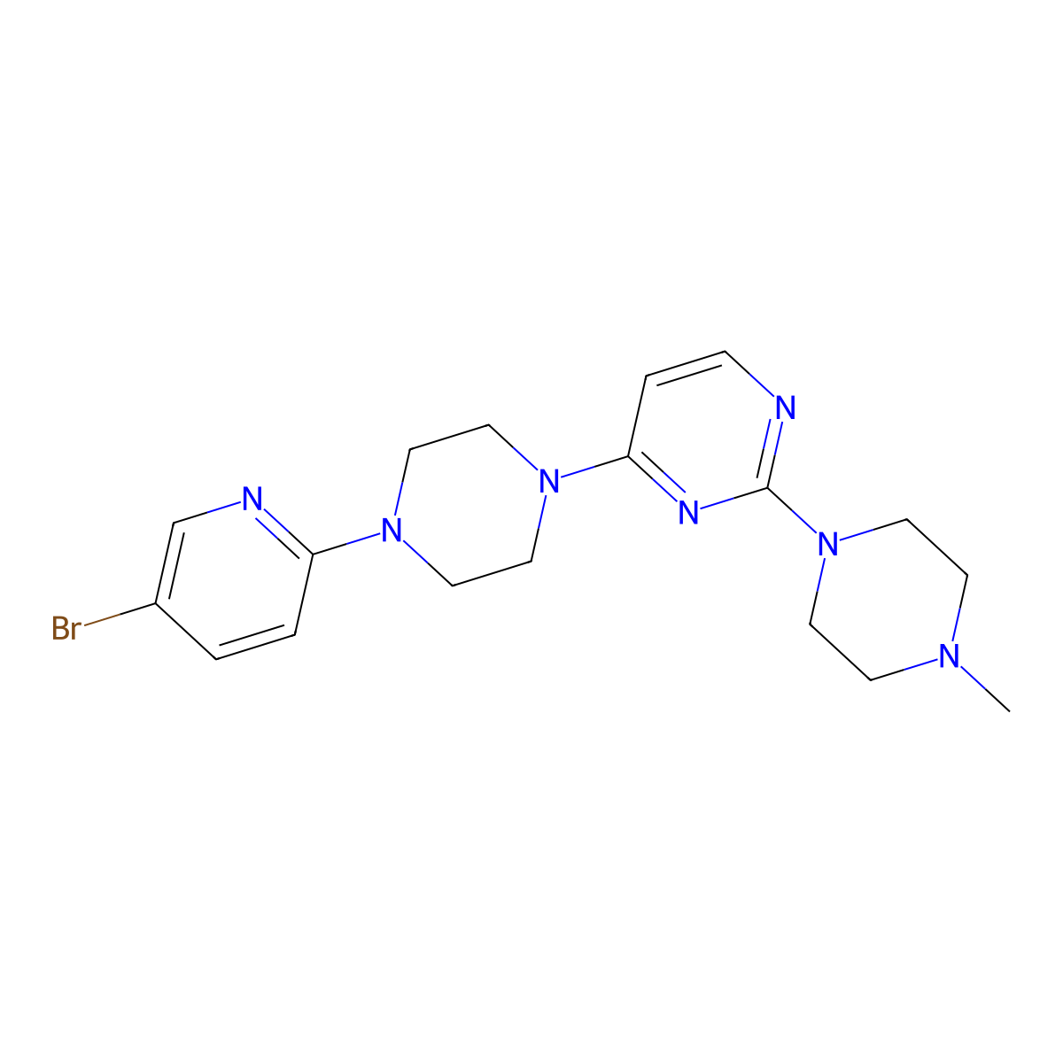 4-[4-(5-Bromopyridin-2-yl)piperazin-1-yl]-2-(4-methylpiperazin-1-yl)pyrimidine molecular structure, CAS 2877655-93-9
