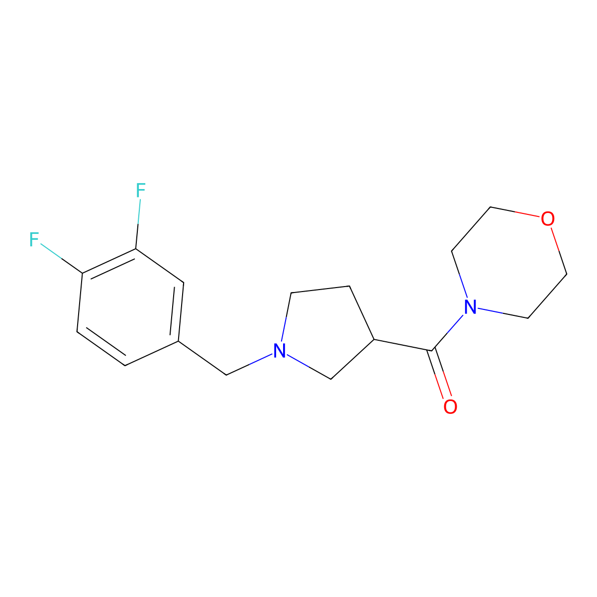 4-{1-[(3,4-Difluorophenyl)methyl]pyrrolidine-3-carbonyl}morpholine molecular structure, CAS 2877656-31-8