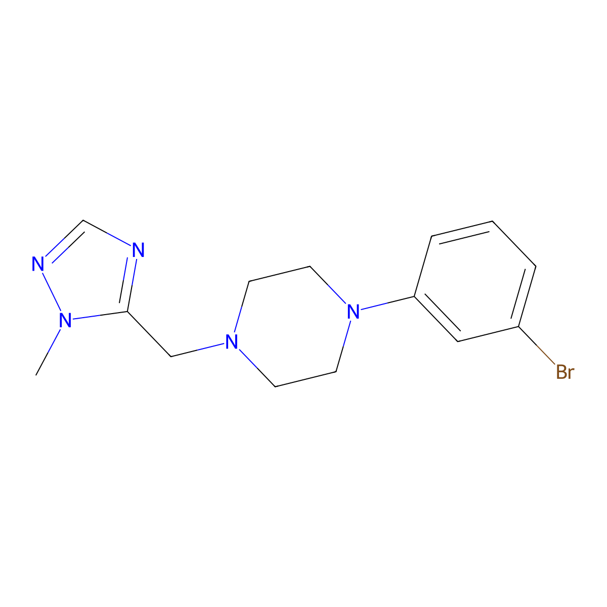1-(3-bromophenyl)-4-[(1-methyl-1H-1,2,4-triazol-5-yl)methyl]piperazine molecular structure, CAS 2877656-33-0