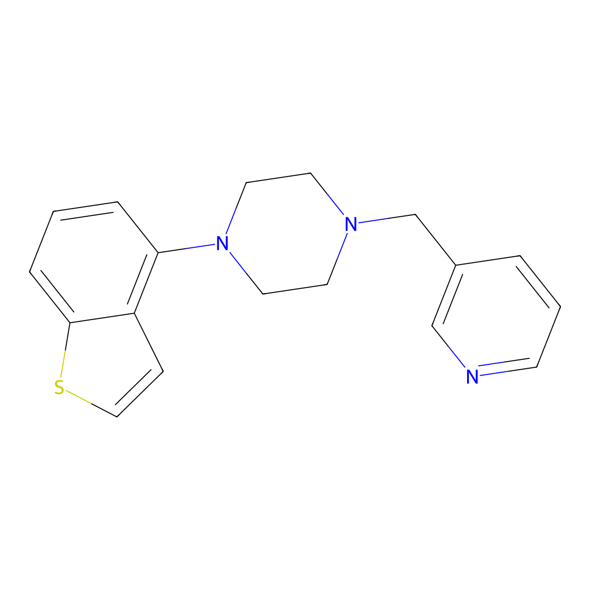 1-(1-Benzothiophen-4-yl)-4-[(pyridin-3-yl)methyl]piperazine molecular structure, CAS 2877656-47-6