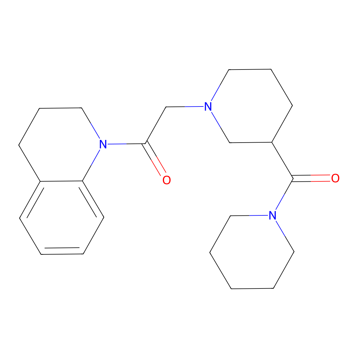 2-[3-(Piperidine-1-carbonyl)piperidin-1-yl]-1-(1,2,3,4-tetrahydroquinolin-1-yl)ethan-1-one molecular structure, CAS 2877656-59-0