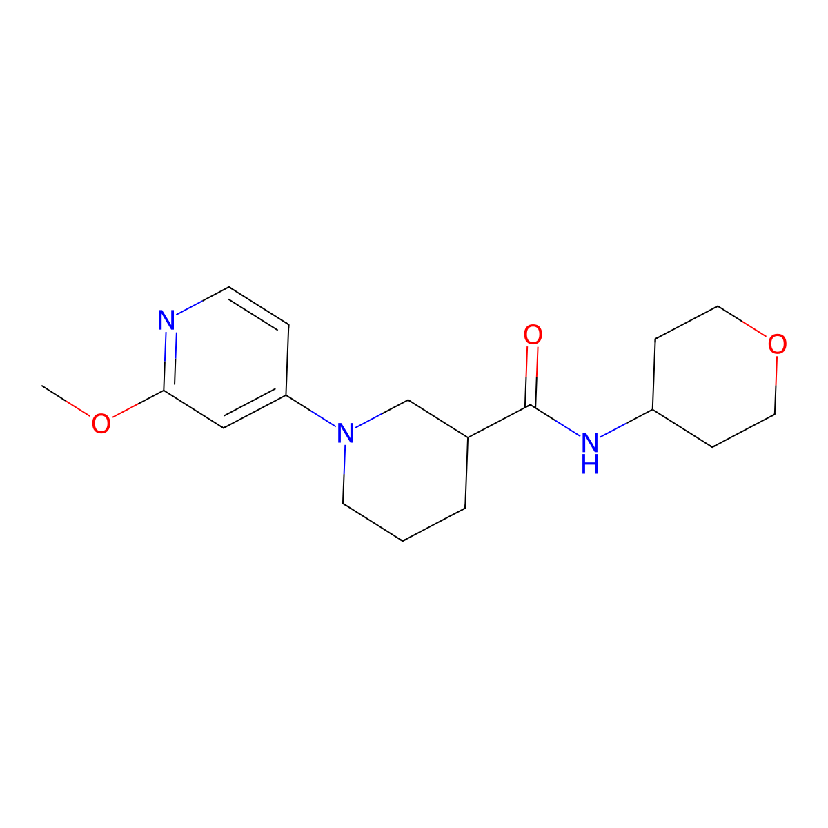 1-(2-methoxypyridin-4-yl)-N-(oxan-4-yl)piperidine-3-carboxamide molecular structure, CAS 2877656-64-7
