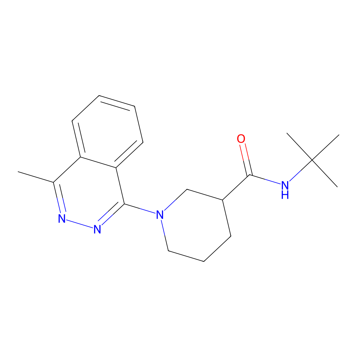 N-tert-butyl-1-(4-methylphthalazin-1-yl)piperidine-3-carboxamide molecular structure, CAS 2877656-98-7