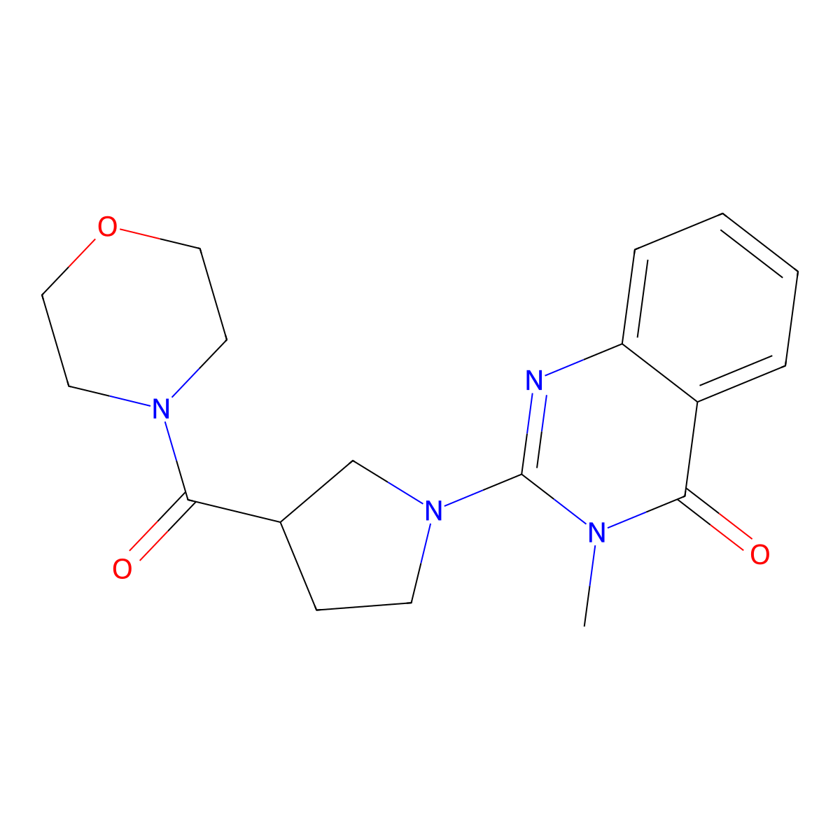 3-Methyl-2-[3-(morpholine-4-carbonyl)pyrrolidin-1-yl]-3,4-dihydroquinazolin-4-one molecular structure, CAS 2877657-01-5