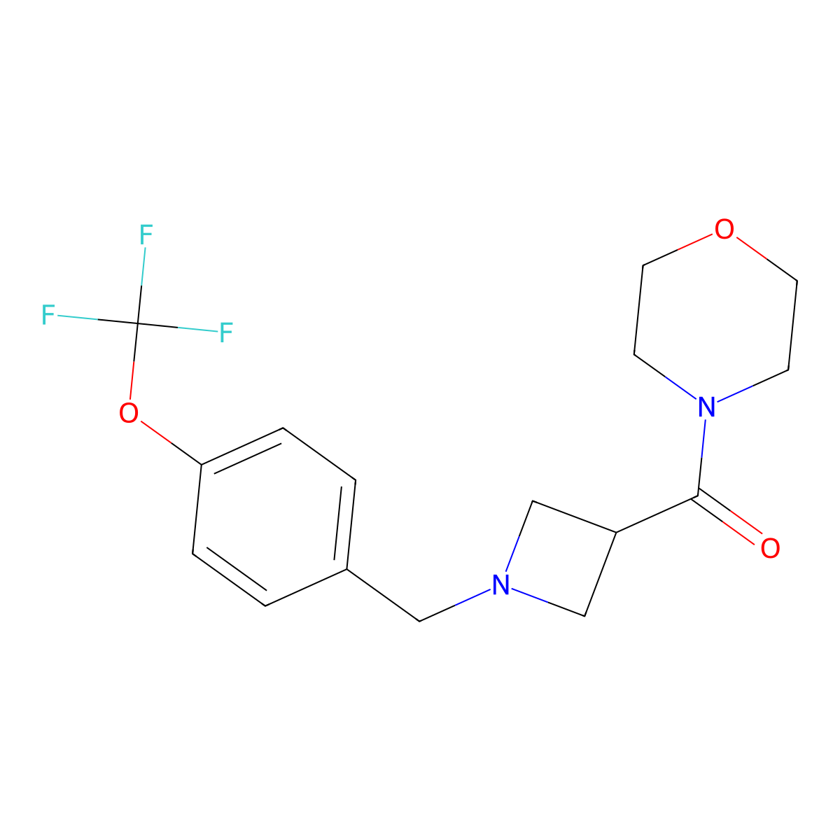 4-(1-{[4-(Trifluoromethoxy)phenyl]methyl}azetidine-3-carbonyl)morpholine molecular structure, CAS 2877657-04-8