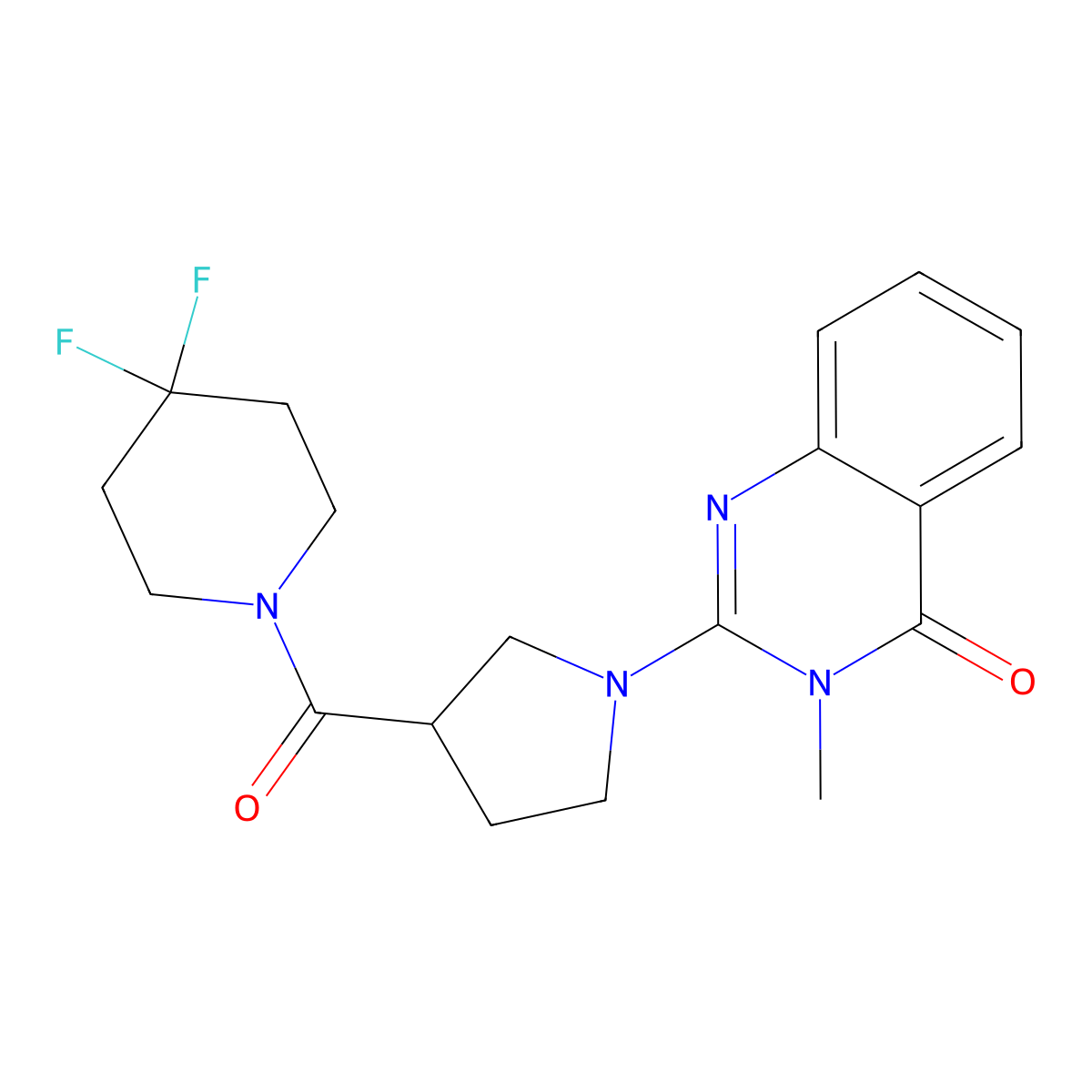 2-[3-(4,4-Difluoropiperidine-1-carbonyl)pyrrolidin-1-yl]-3-methyl-3,4-dihydroquinazolin-4-one molecular structure, CAS 2877657-14-0