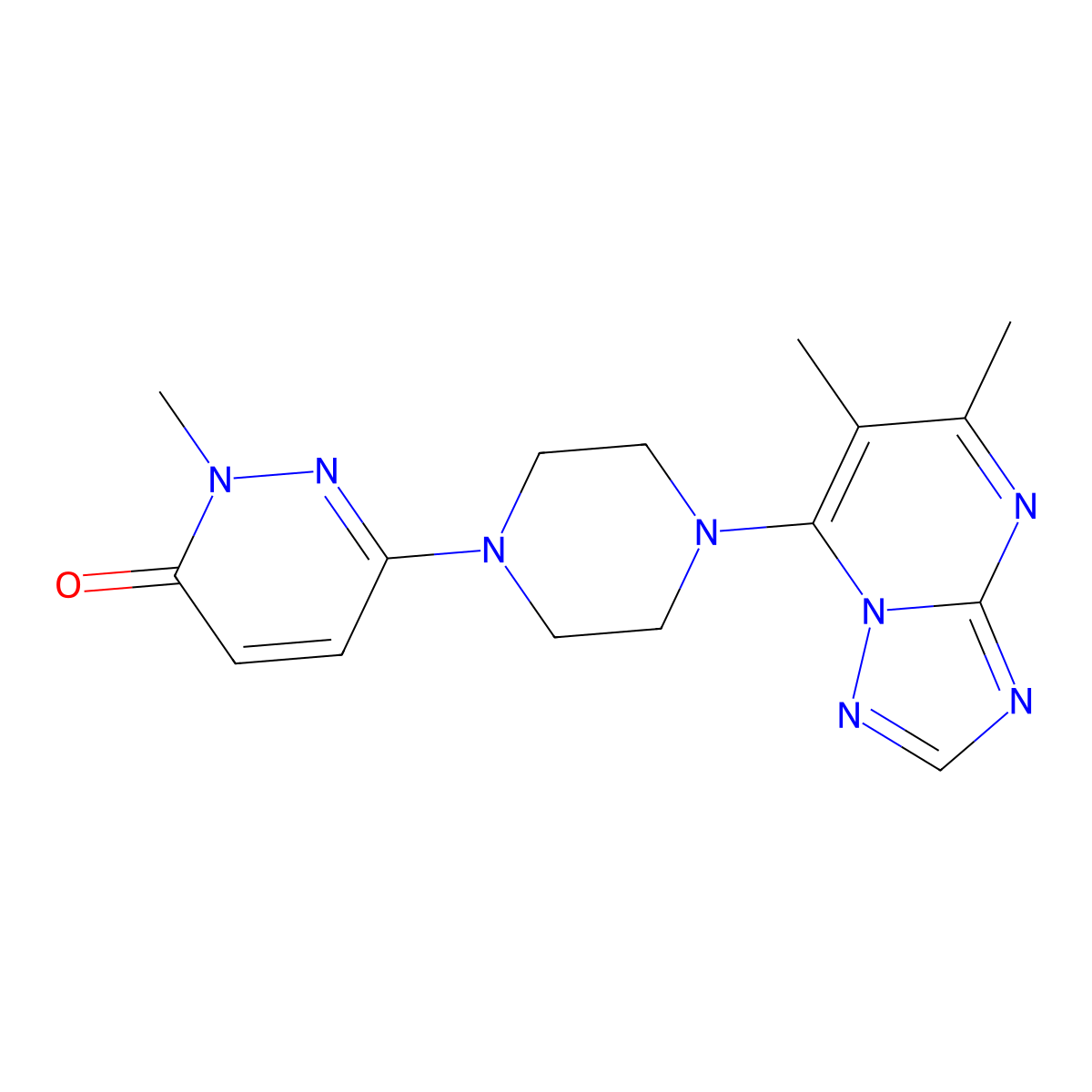 6-(4-{5,6-Dimethyl-[1,2,4]triazolo[1,5-a]pyrimidin-7-yl}piperazin-1-yl)-2-methyl-2,3-dihydropyridazin-3-one molecular structure, CAS 2877657-27-5