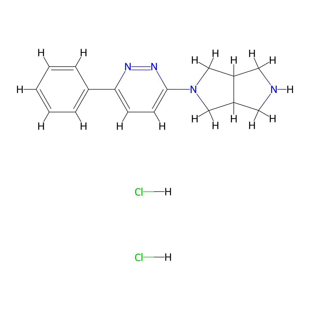 3-{Octahydropyrrolo[3,4-c]pyrrol-2-yl}-6-phenylpyridazine dihydrochloride molecular structure, CAS 2877657-62-8