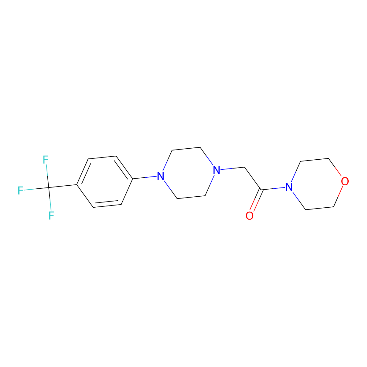 1-(Morpholin-4-yl)-2-{4-[4-(trifluoromethyl)phenyl]piperazin-1-yl}ethan-1-one molecular structure, CAS 2877657-92-4