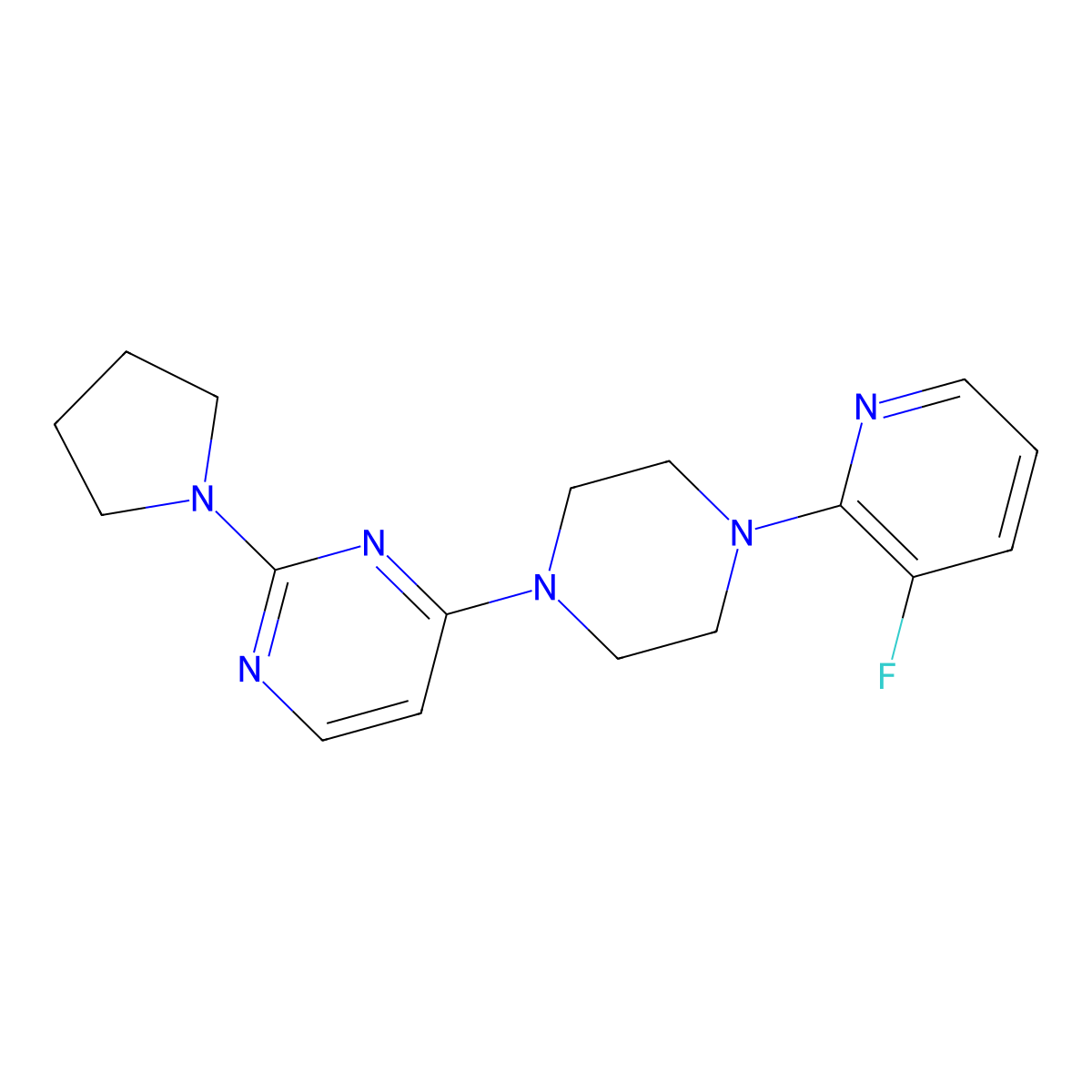 4-[4-(3-Fluoropyridin-2-yl)piperazin-1-yl]-2-(pyrrolidin-1-yl)pyrimidine molecular structure, CAS 2877658-33-6