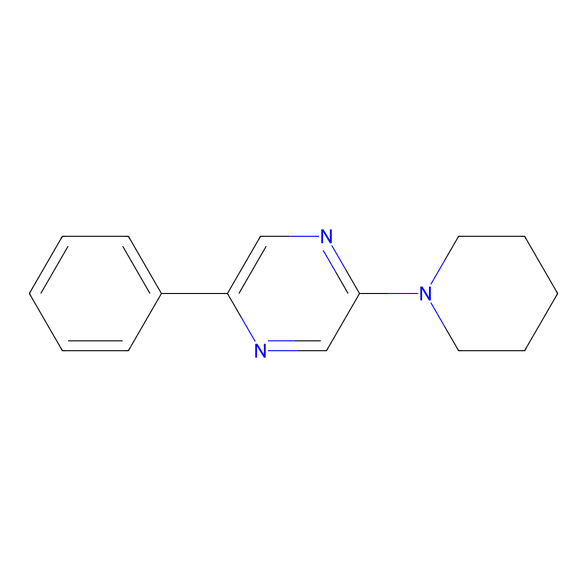 2-Phenyl-5-(piperidin-1-yl)pyrazine molecular structure, CAS 2877658-97-2