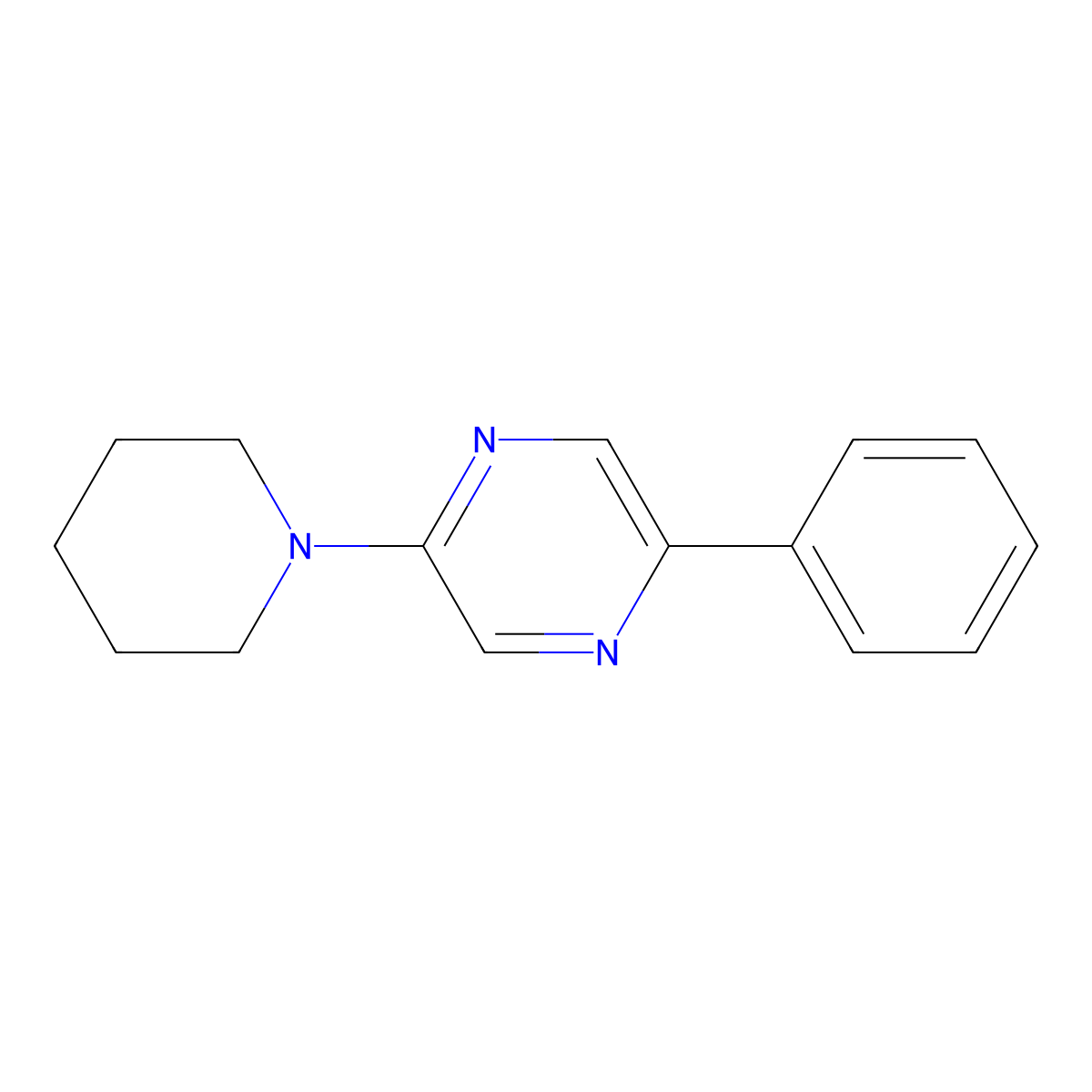 2-Phenyl-5-(piperidin-1-yl)pyrazine molecular structure, CAS 2877658-97-2