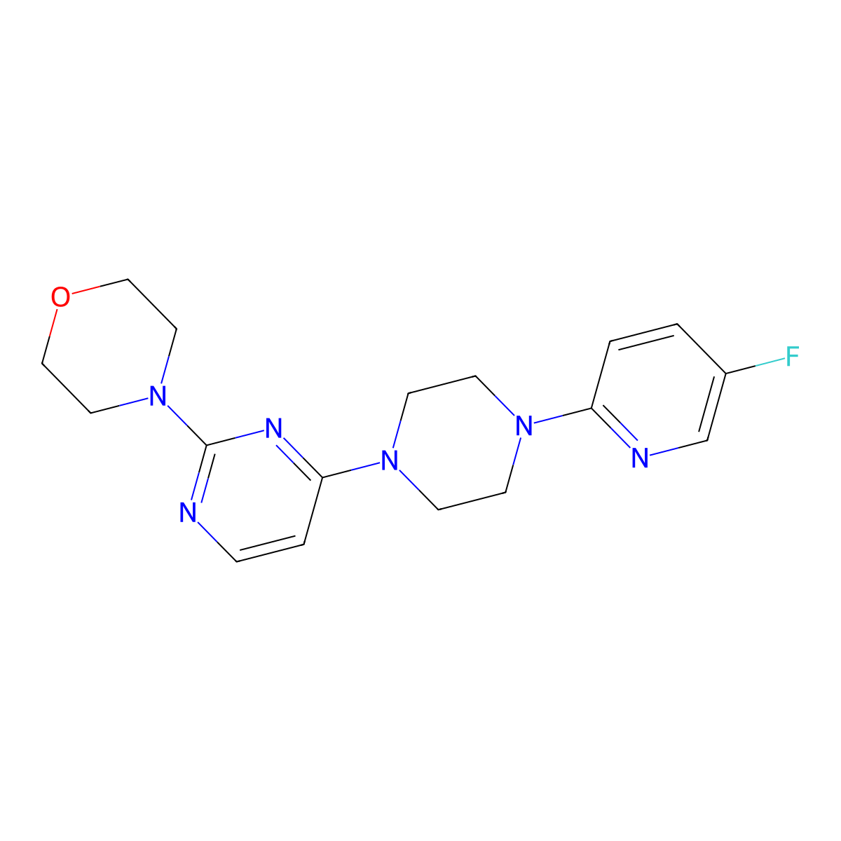 4-{4-[4-(5-Fluoropyridin-2-yl)piperazin-1-yl]pyrimidin-2-yl}morpholine molecular structure, CAS 2877659-02-2