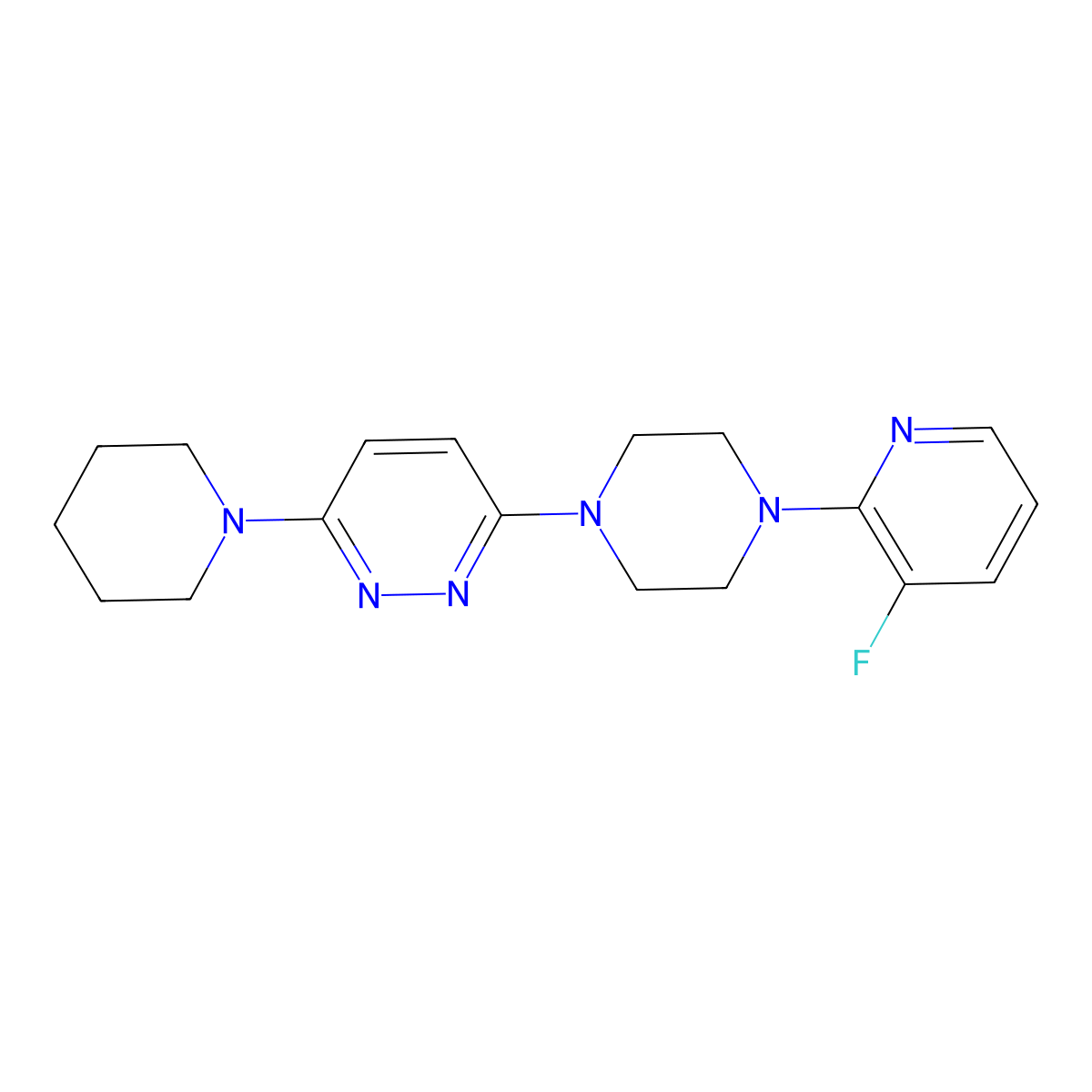 3-[4-(3-Fluoropyridin-2-yl)piperazin-1-yl]-6-(piperidin-1-yl)pyridazine molecular structure, CAS 2877659-40-8