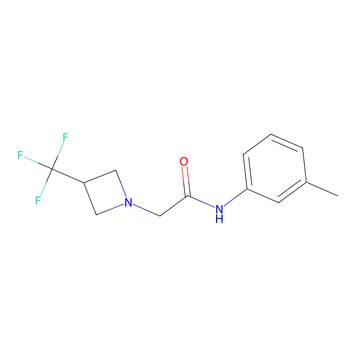 N-(3-methylphenyl)-2-[3-(trifluoromethyl)azetidin-1-yl]acetamide molecular structure, CAS 2877659-42-0