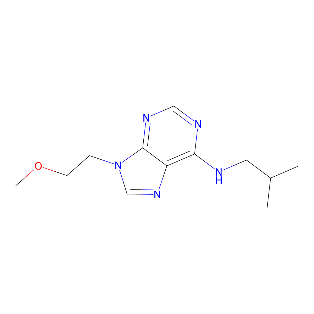 9-(2-methoxyethyl)-N-(2-methylpropyl)-9H-purin-6-amine molecular structure, CAS 2877659-45-3