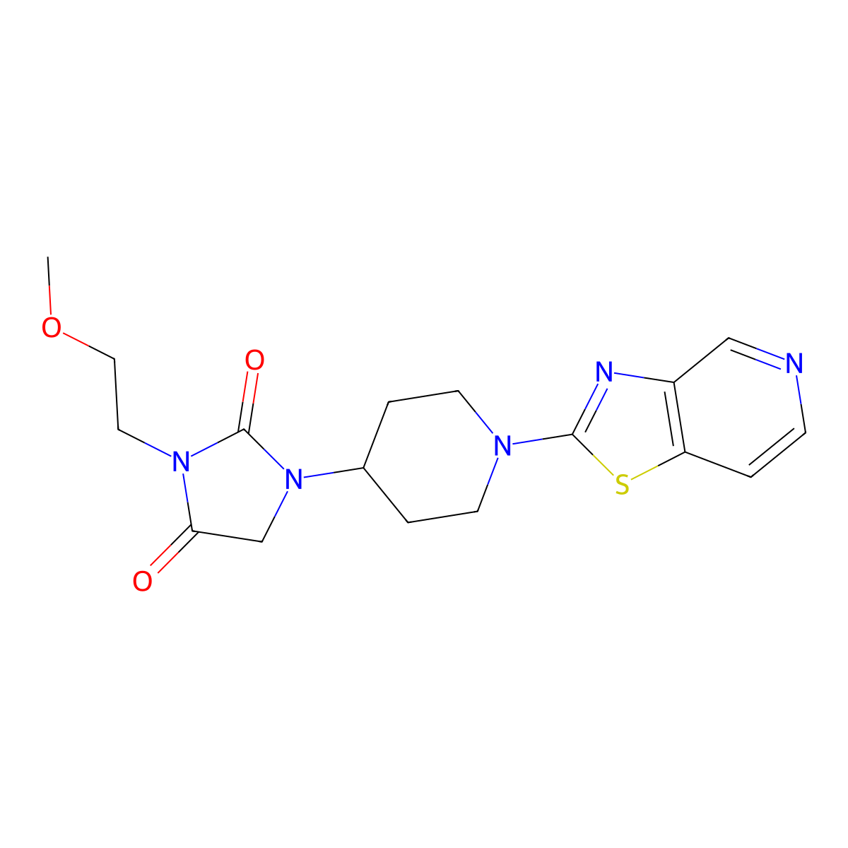 3-(2-Methoxyethyl)-1-(1-{[1,3]thiazolo[4,5-c]pyridin-2-yl}piperidin-4-yl)imidazolidine-2,4-dione molecular structure, CAS 2877660-05-2