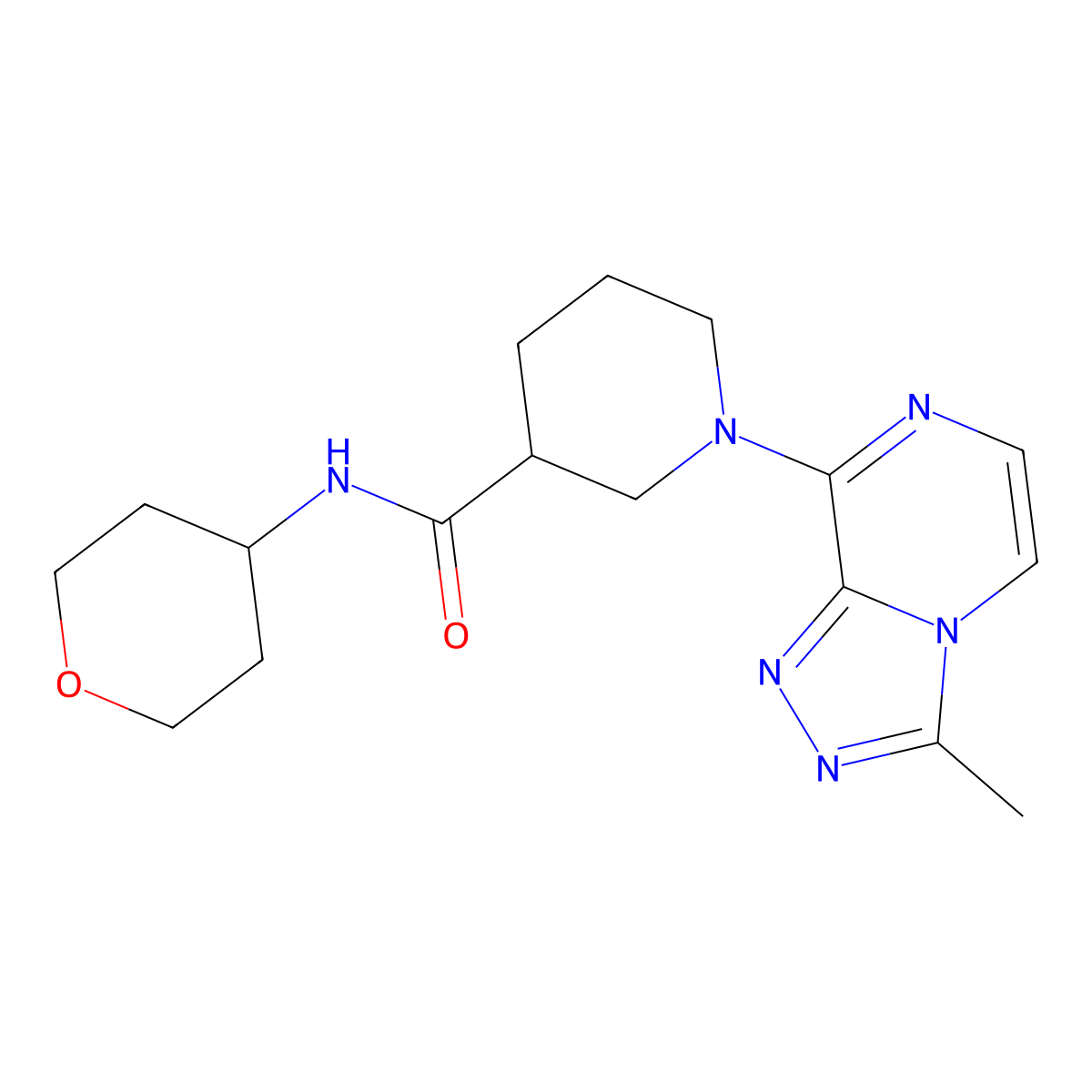 1-{3-methyl-[1,2,4]triazolo[4,3-a]pyrazin-8-yl}-N-(oxan-4-yl)piperidine-3-carboxamide molecular structure, CAS 2877660-17-6